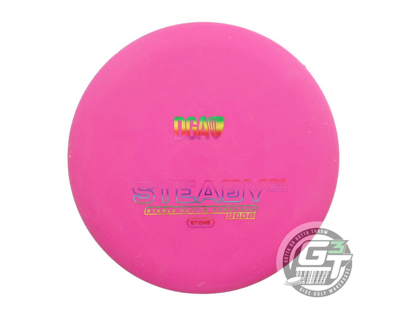 USED DGA Stone Line Steady BL 173g Pink Rainbow Shatter Foil Putter Golf Disc