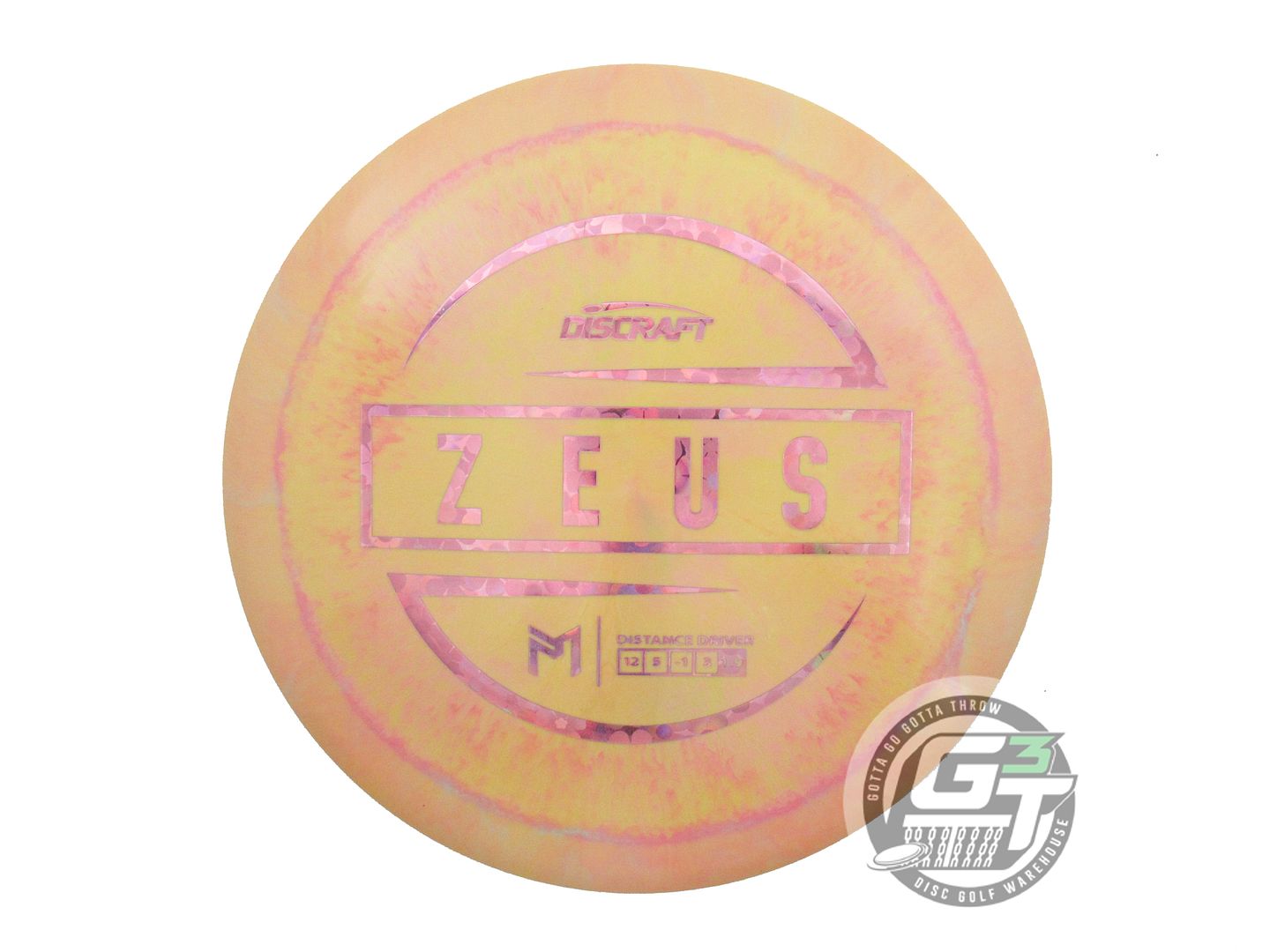NOS Discraft [McBETH] ESP Zeus 173g Pink-Yellow Flower Foil Driver Golf Disc