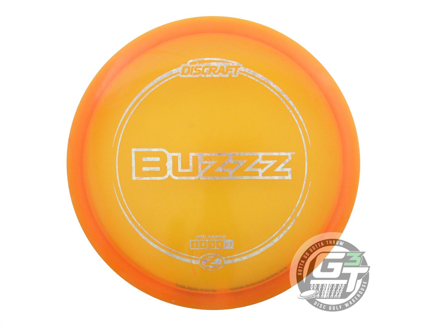 USED Discraft Z Buzzz 175g Orange Silver Heart Foil Midrange Golf Disc