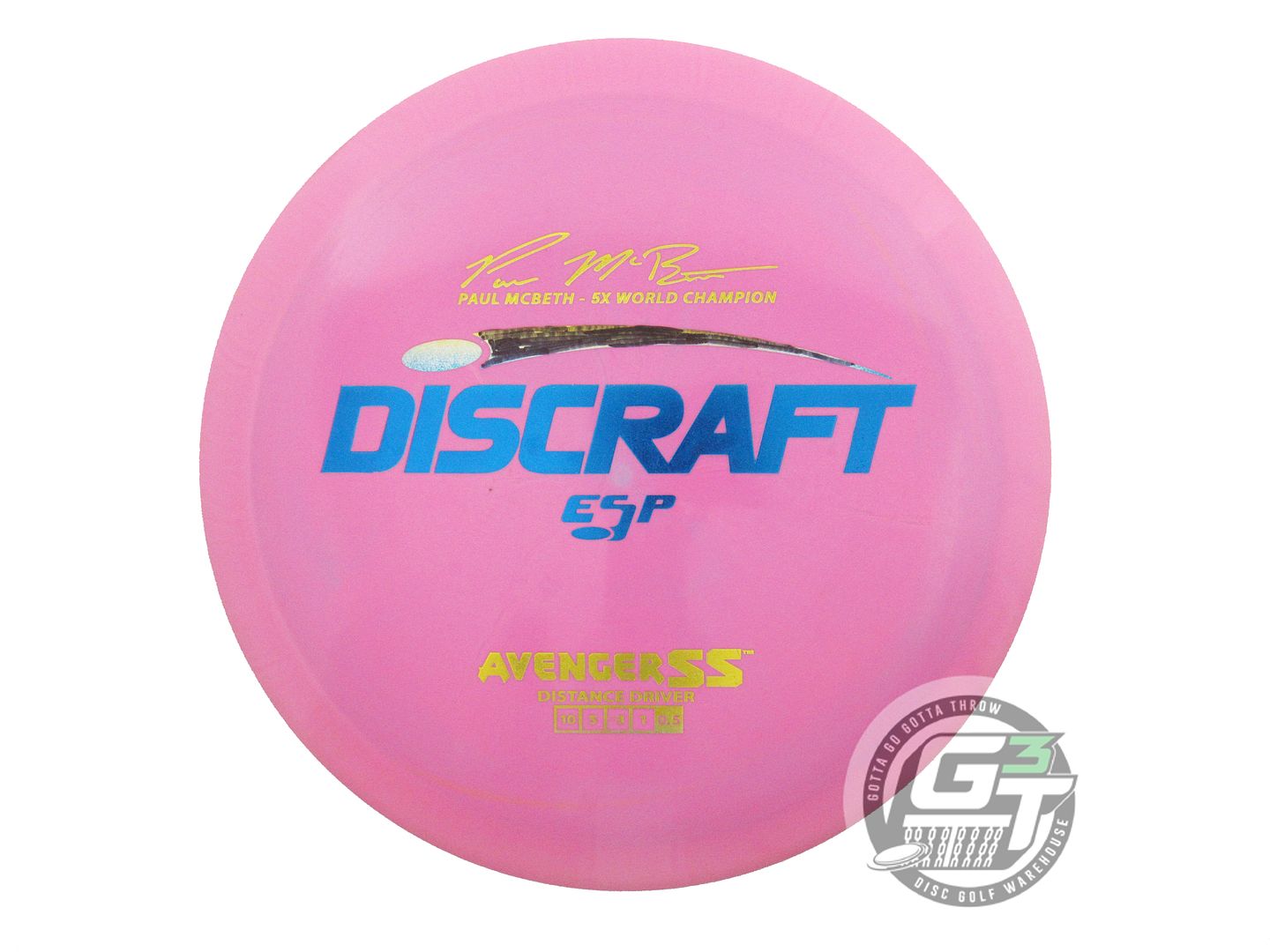 USED Discraft [McBETH] ESP Avenger SS 176g Pink Sunrise Foil Driver Disc