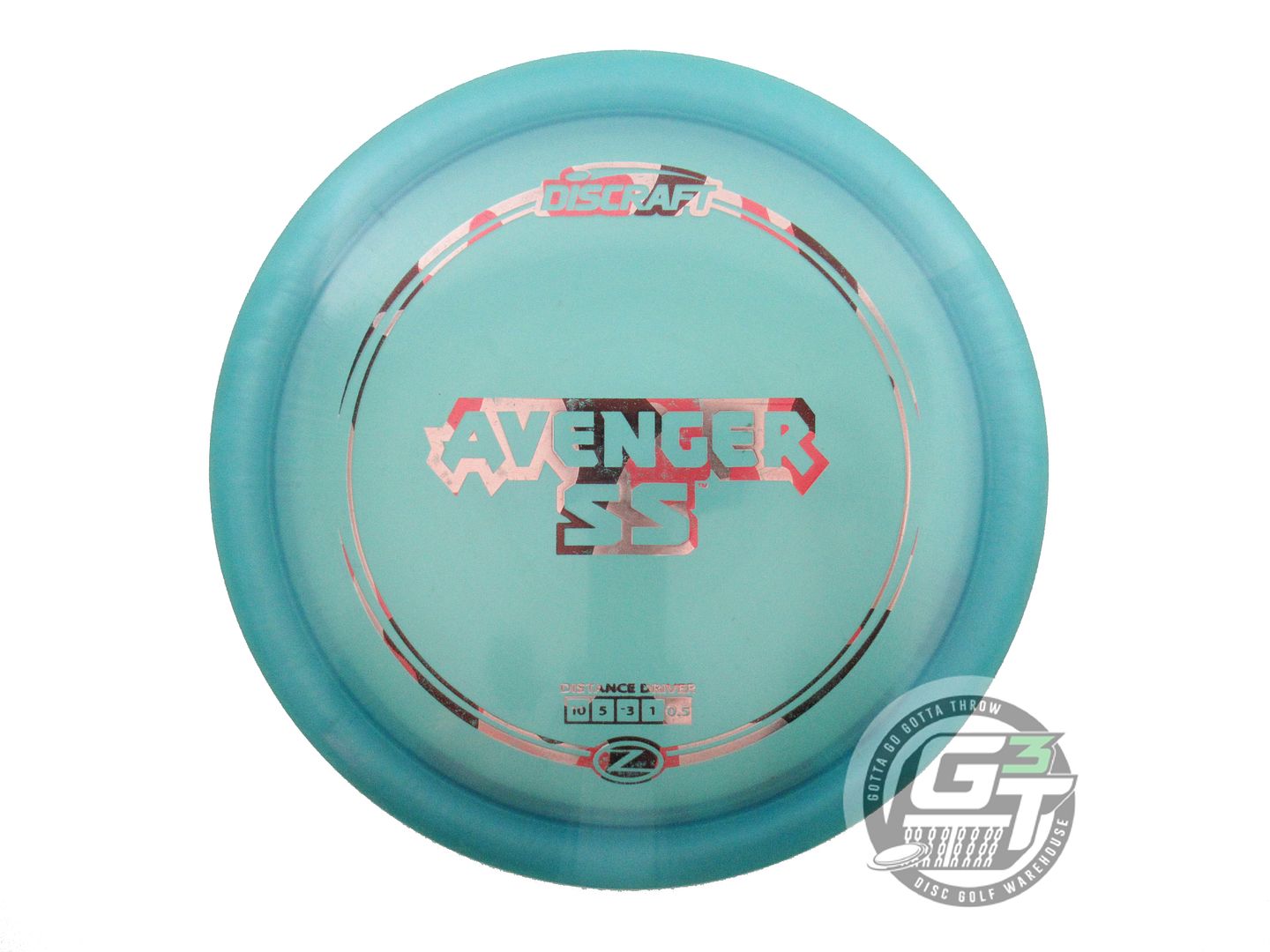 USED Discraft Z Avenger SS 171g Aqua Pink Camo Foil Distance Driver Golf Disc