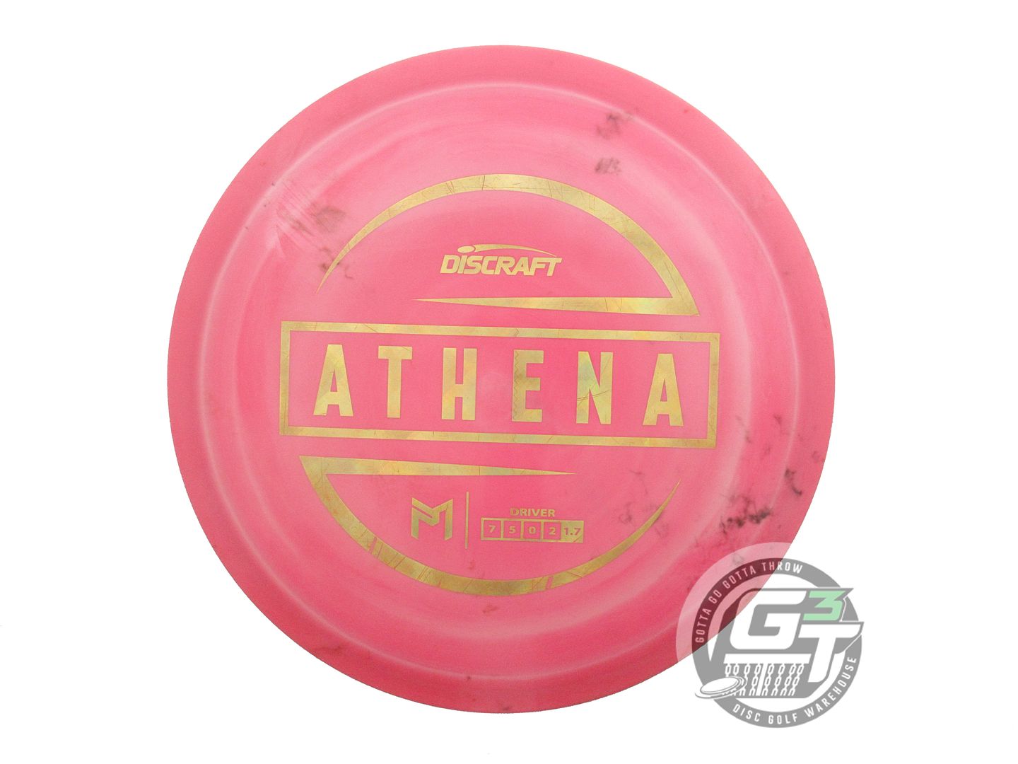 USED Discraft [McBETH] ESP Athena 175g Pink-Cream Gold Pixel Foil Driver Disc