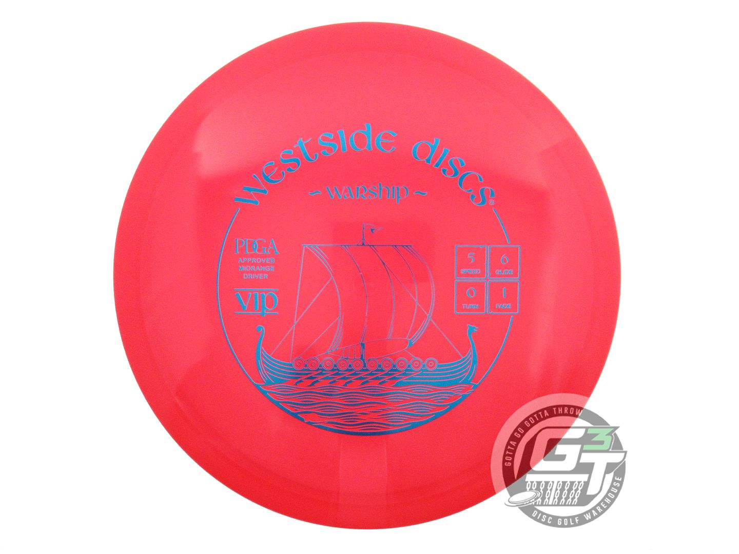 NOS Westside Discs VIP Warship 174g Red Blue Foil Midrange Golf Disc