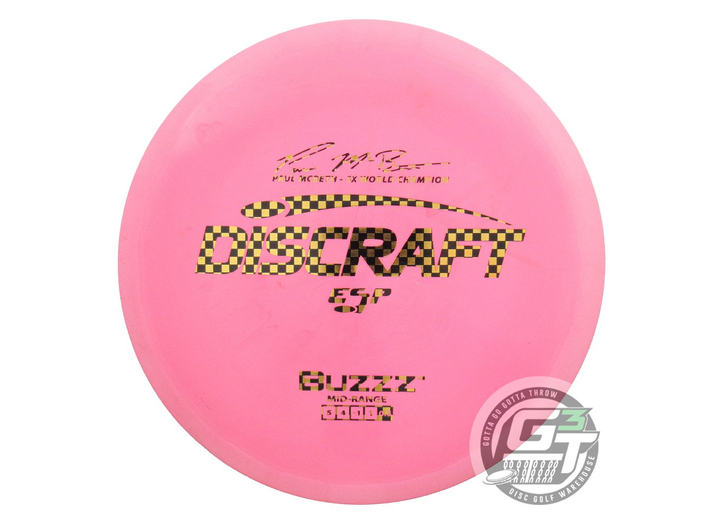 USED Discraft [McBETH] ESP Buzzz 179g Pink Checker Foil Midrange Golf Disc