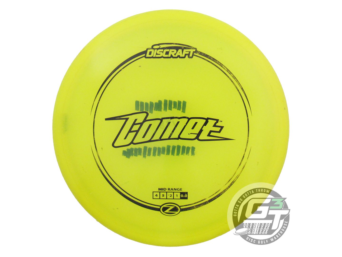 USED Discraft Z Comet 177g Yellow Black Stamp Midrange Golf Disc