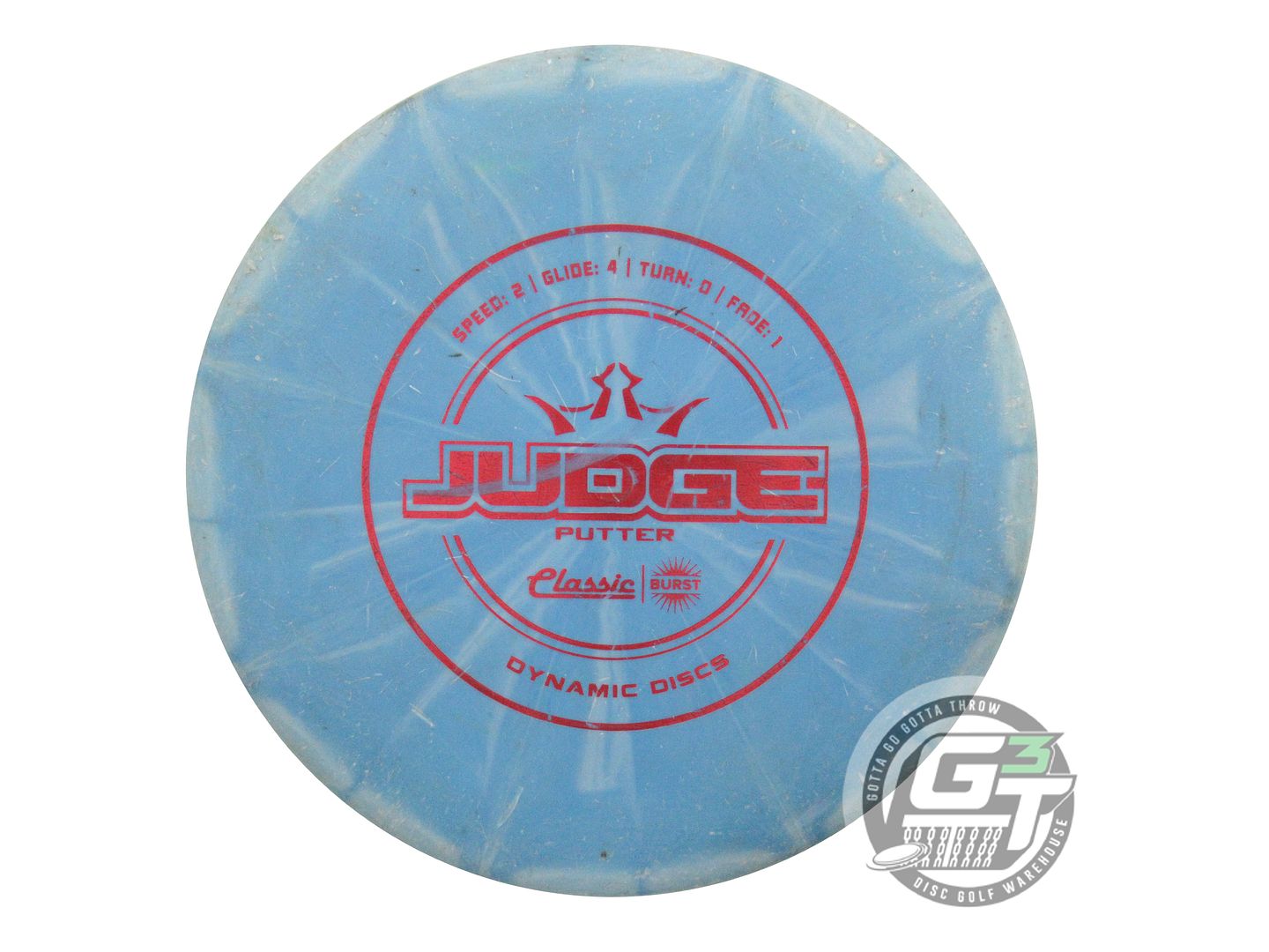 USED Dynamic Discs Classic Hard Burst Judge 174g Blue Red Foil Putter Golf Disc
