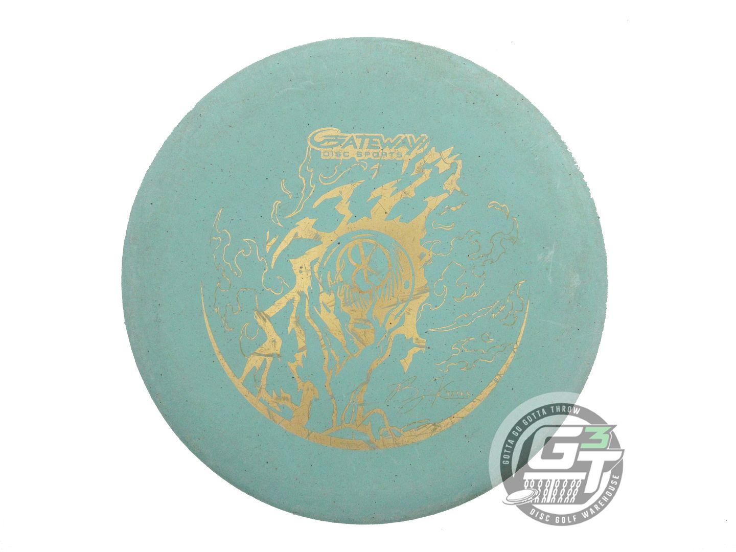 USED Gateway Hemp Super Soft Wizard 174g Green Gold Foil Putter Golf Disc
