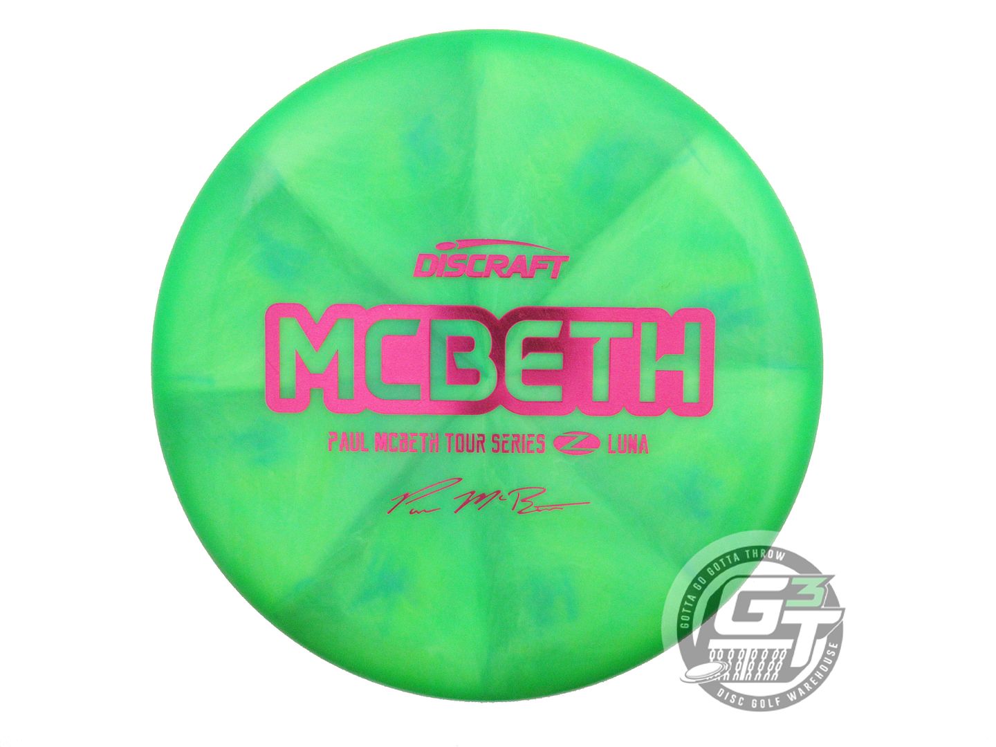 USED Discraft [McBETH] Z Swirl Luna 177g Green Magenta Foil Putter Golf Disc