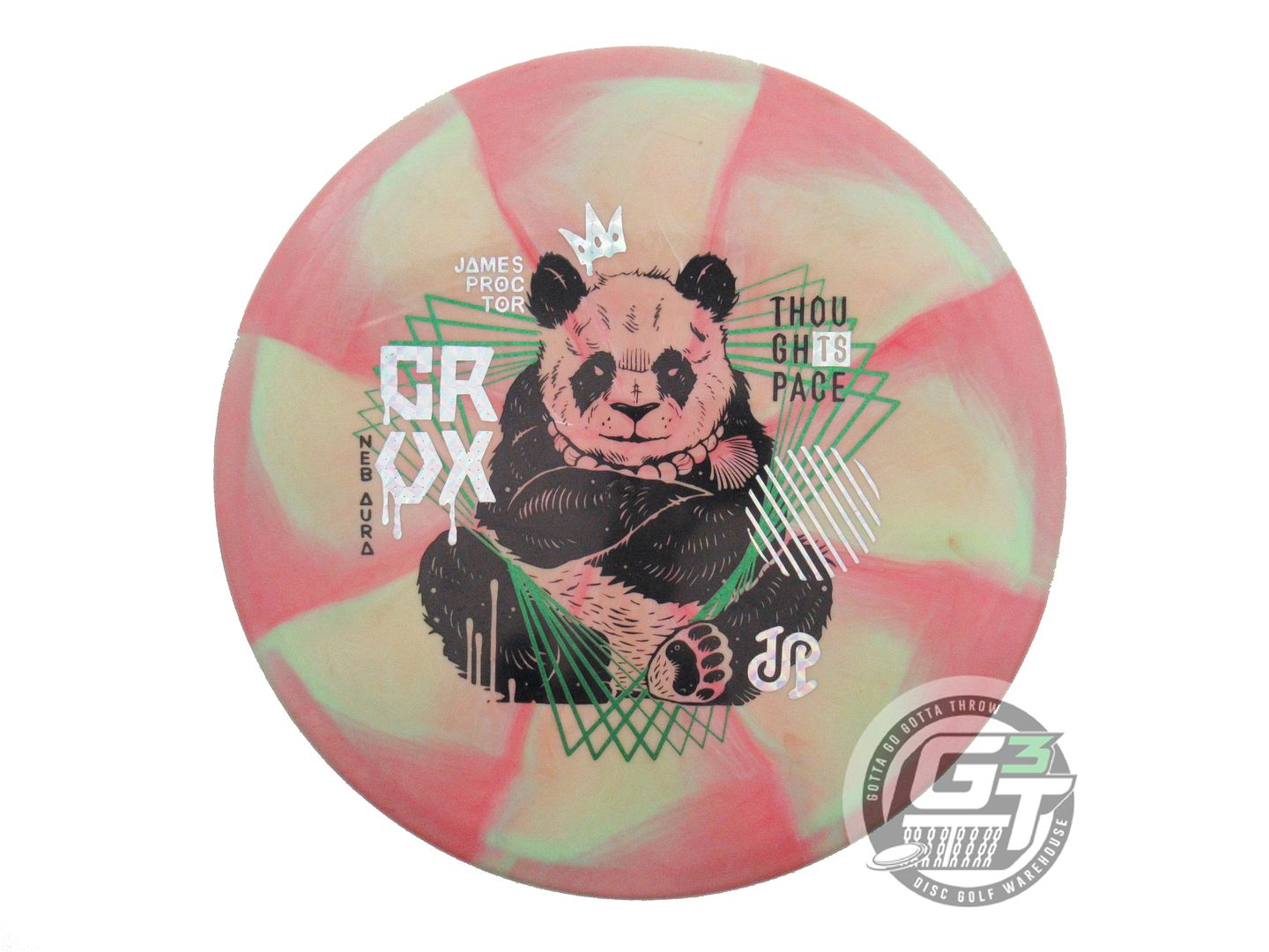 USED Thought Space Nebula Aura Crux 174g Pink-Lime Midrange Golf Disc