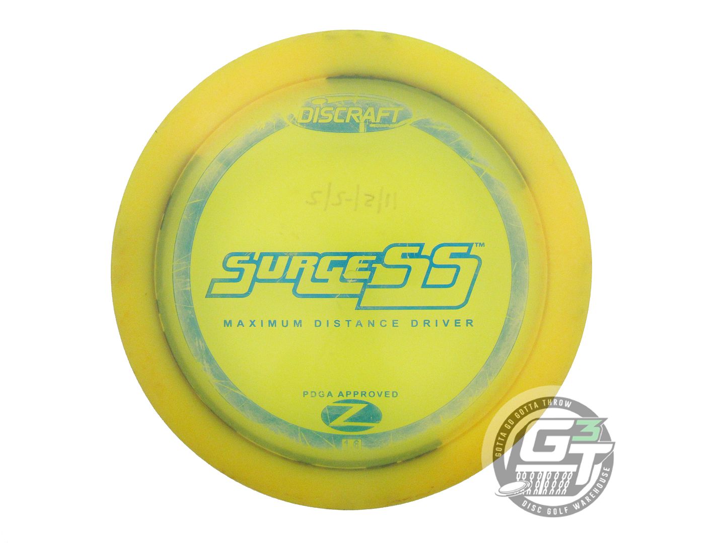 USED Discraft Z Surge SS 169g Yellow Blue Foil PFN Distance Driver Golf Disc