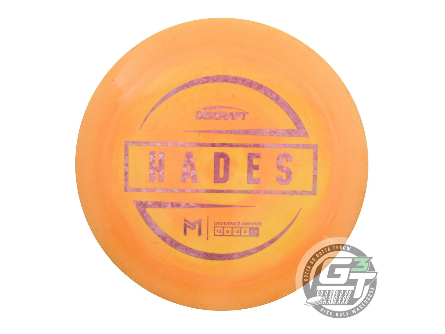 USED Discraft [McBETH] ESP Hades 169g Orange Pink Heart Foil Driver Golf Disc