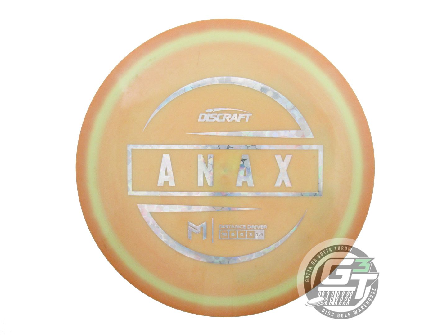 USED Discraft [McBETH] ESP Anax 172g Peach-Yellow Silver Flower Foil Driver Disc