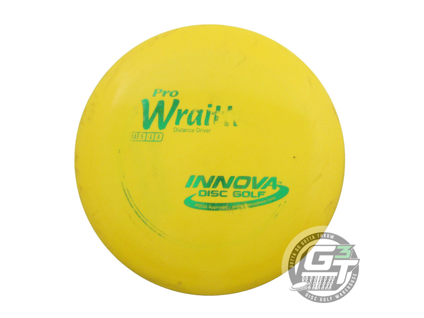USED Innova Pro Wraith 168g Yellow Green Foil Distance Driver Golf Disc