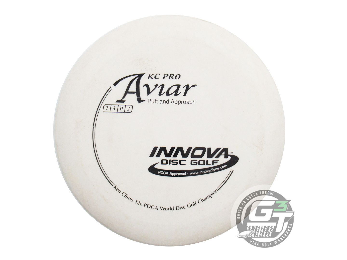 USED Innova KC Pro Aviar 170g White Black Stamp Putter Golf Disc