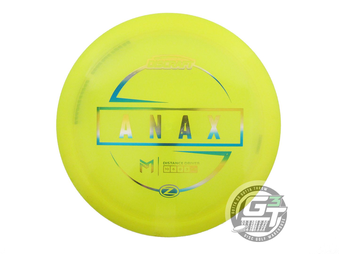 USED Discraft [McBETH] Z Anax 170g Yellow Sunrise Foil Driver Golf Disc