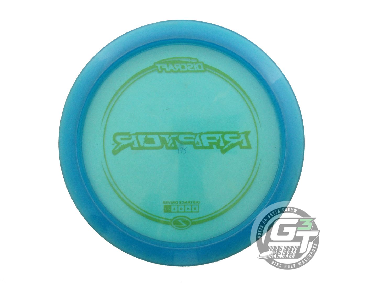 USED Discraft Z Raptor 175g Teal Yellow Stamp Distance Driver Golf Disc