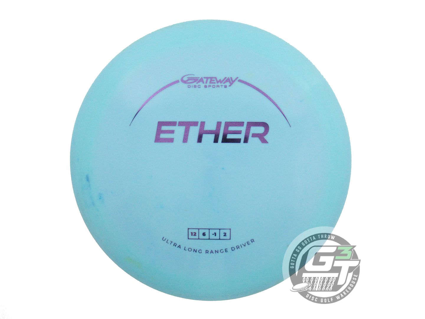 USED Gateway NXT Ether 173g Sky Blue Purple Foil Distance Driver Golf Disc