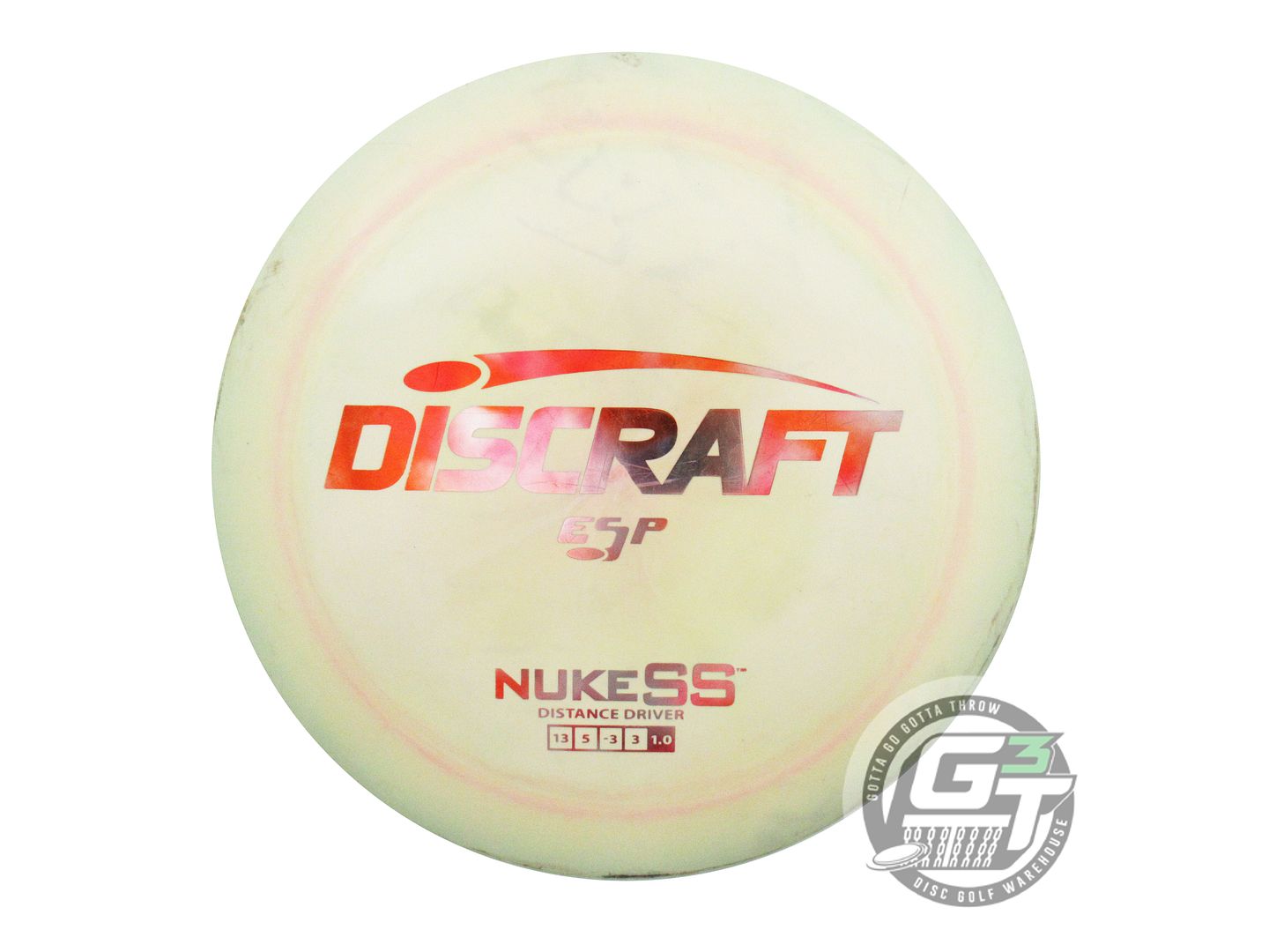 USED Discraft ESP Nuke SS 174g Lime-Pink Cloud Foil Distance Driver Golf Disc