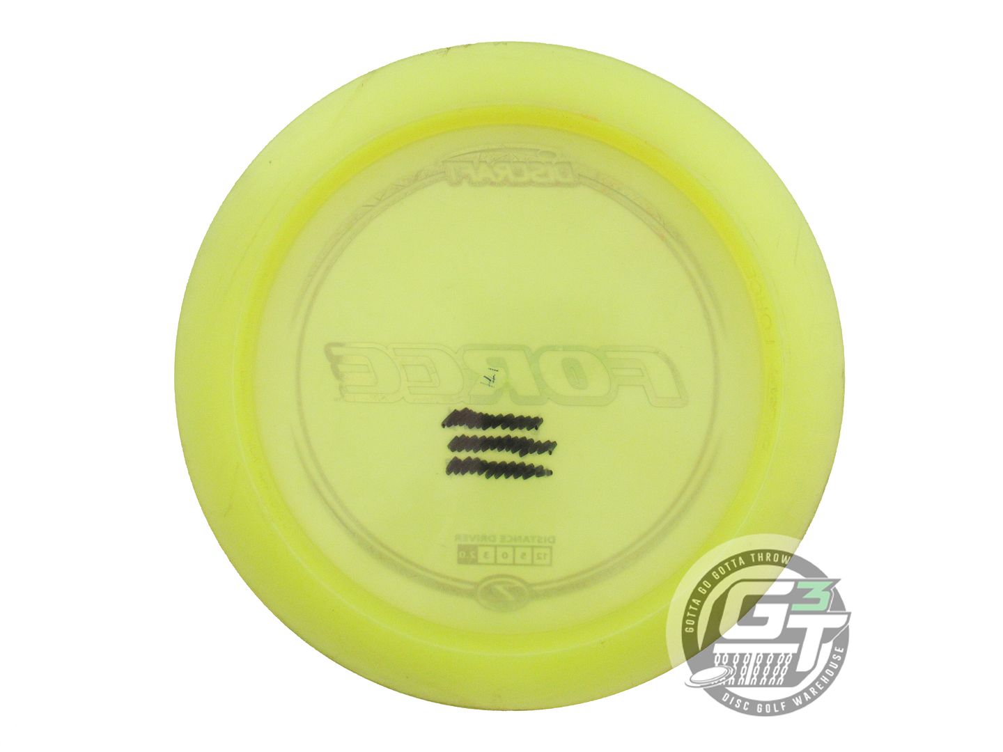 USED Discraft Z Force 176g Yellow Purple Foil Distance Driver Golf Disc