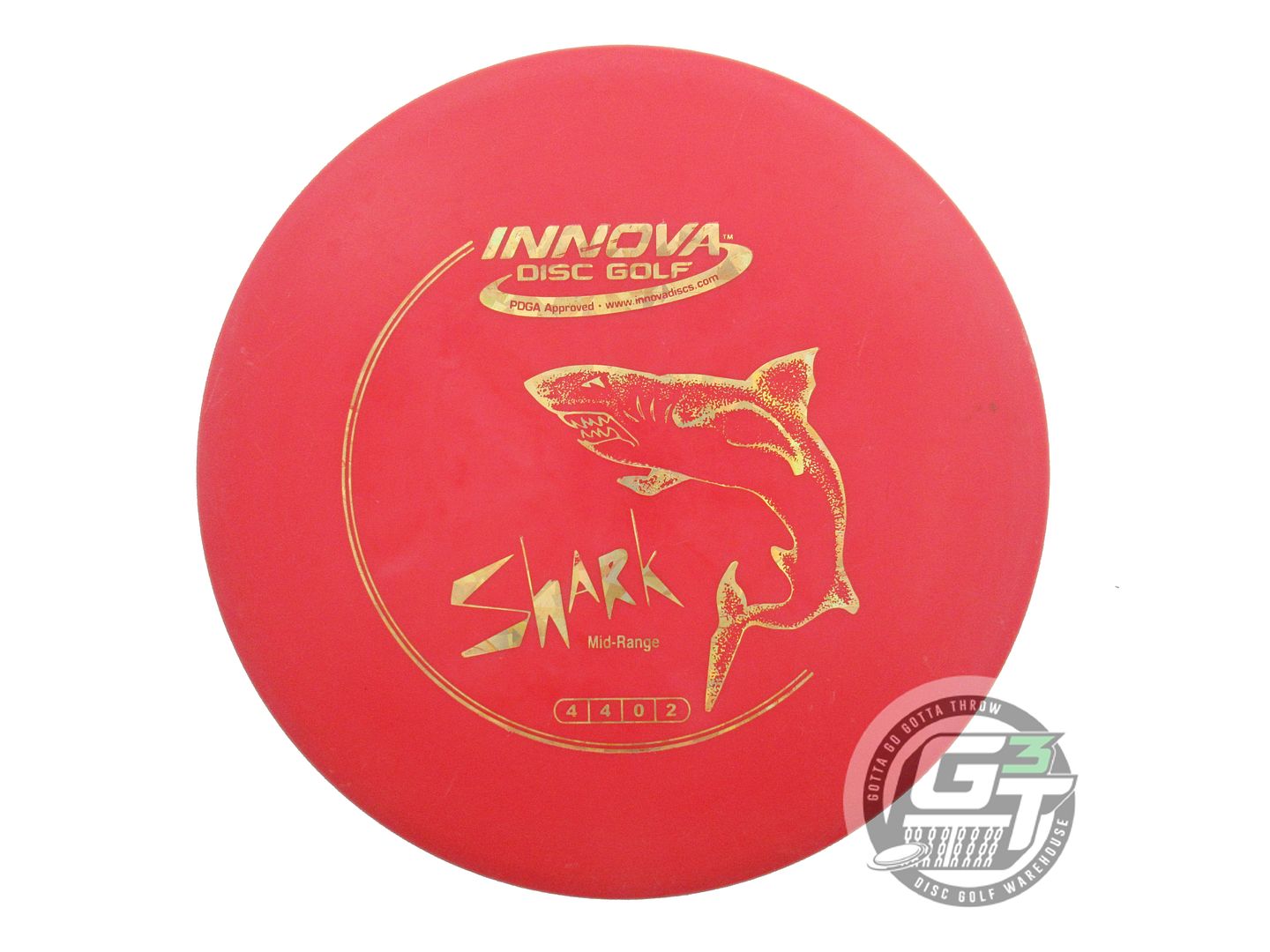 USED Innova DX Shark 172g Red Gold Shatter Foil Midrange Golf Disc