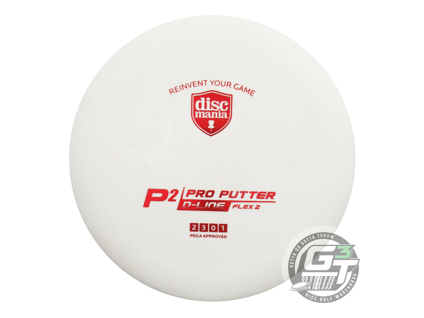 USED DiscMania D-Line Flex 2 P2 174g White Red Foil Putter Golf Disc