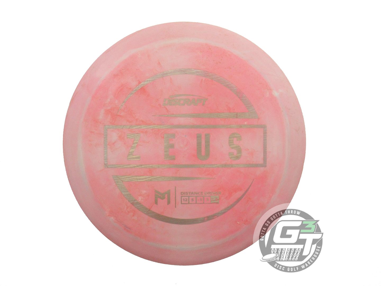 USED Discraft [McBETH] ESP Zeus 175g Pink-Sage Wood Foil Driver Golf Disc
