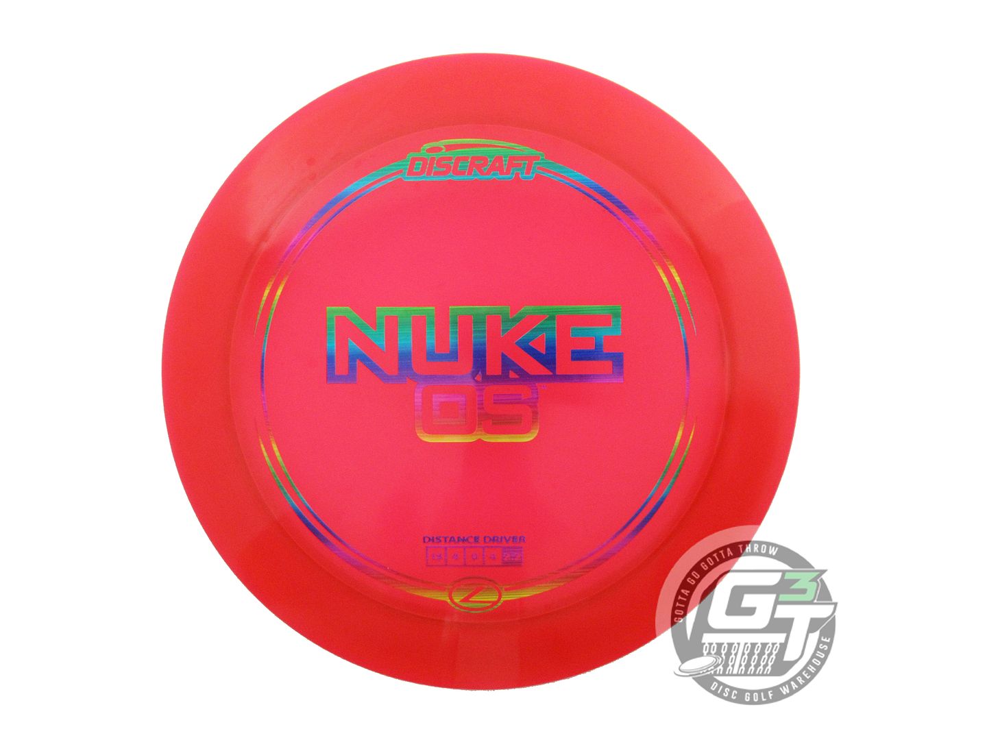 USED Discraft Z Nuke OS 176g Red Rainbow Laser Foil Distance Driver Golf Disc