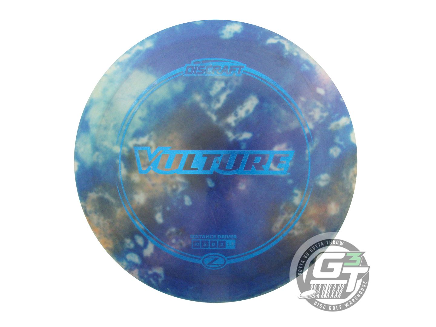 USED Discraft Z Vulture 171g White Blue Foil HOME DYED Distance Driver Golf Disc