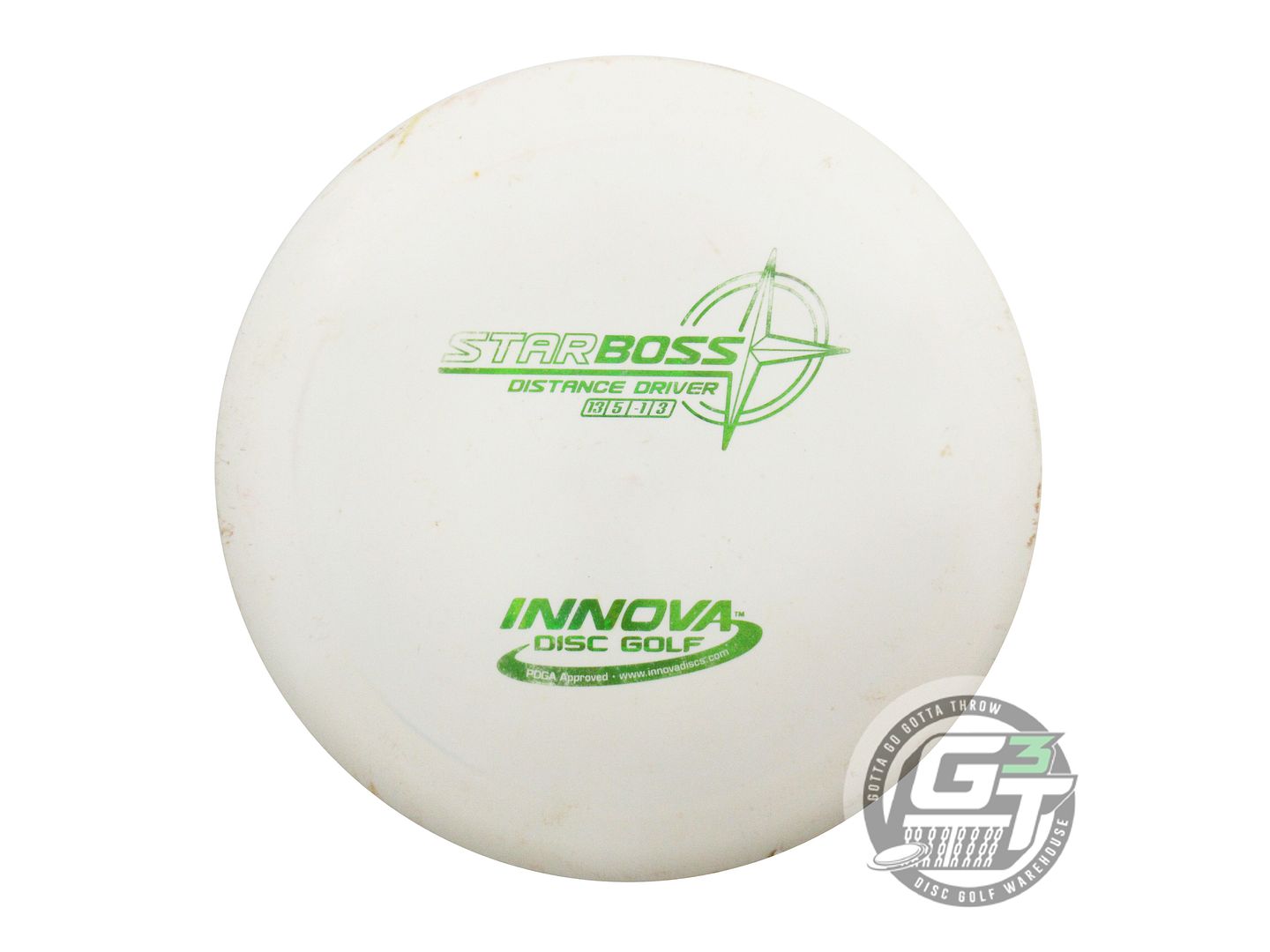 USED Innova Star Boss 175g White Lime Prism Foil Distance Driver Golf Disc