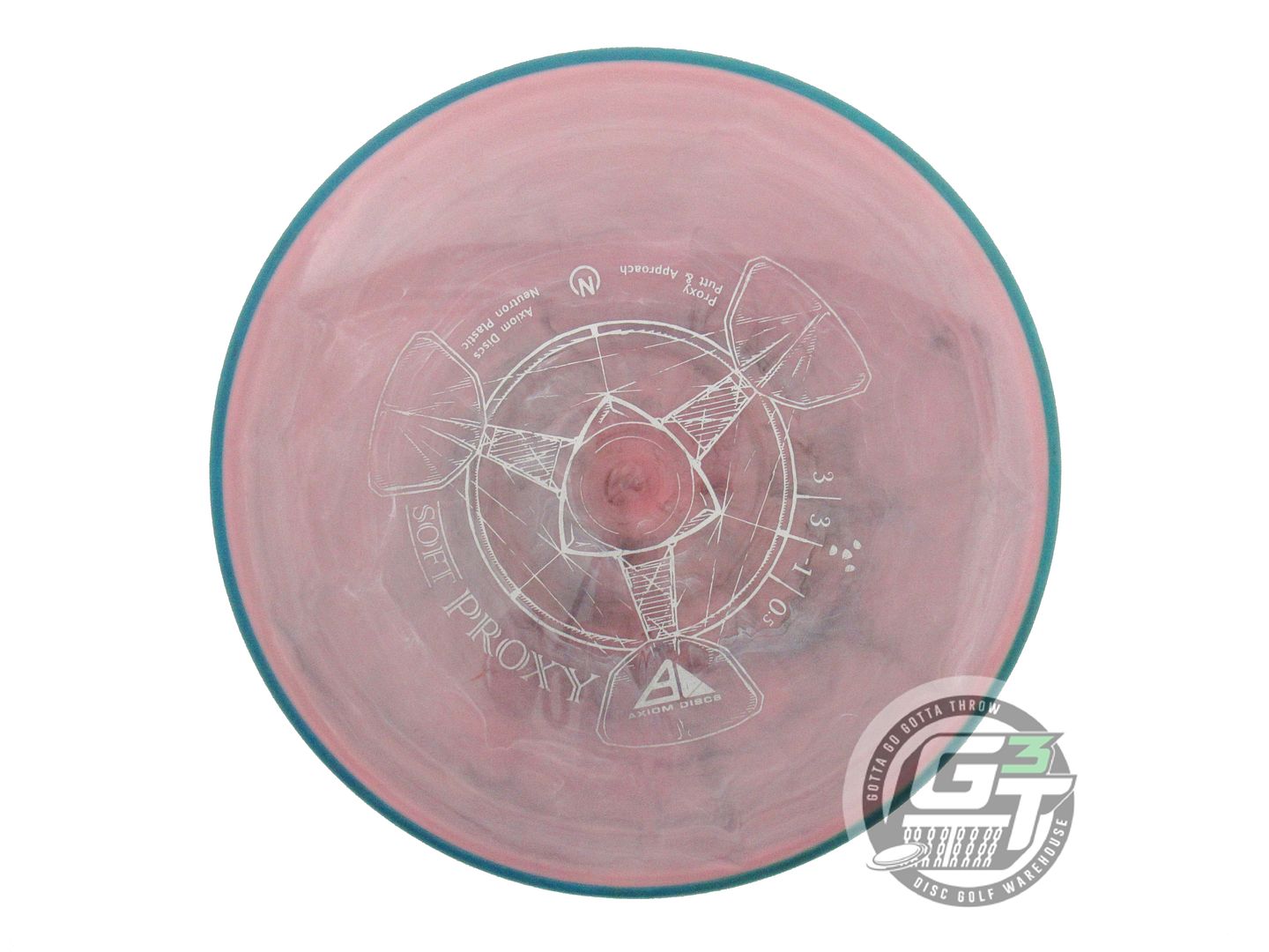 USED Axiom Discs Neutron Soft Proxy 174g Pink Green Rim Putter Golf Disc