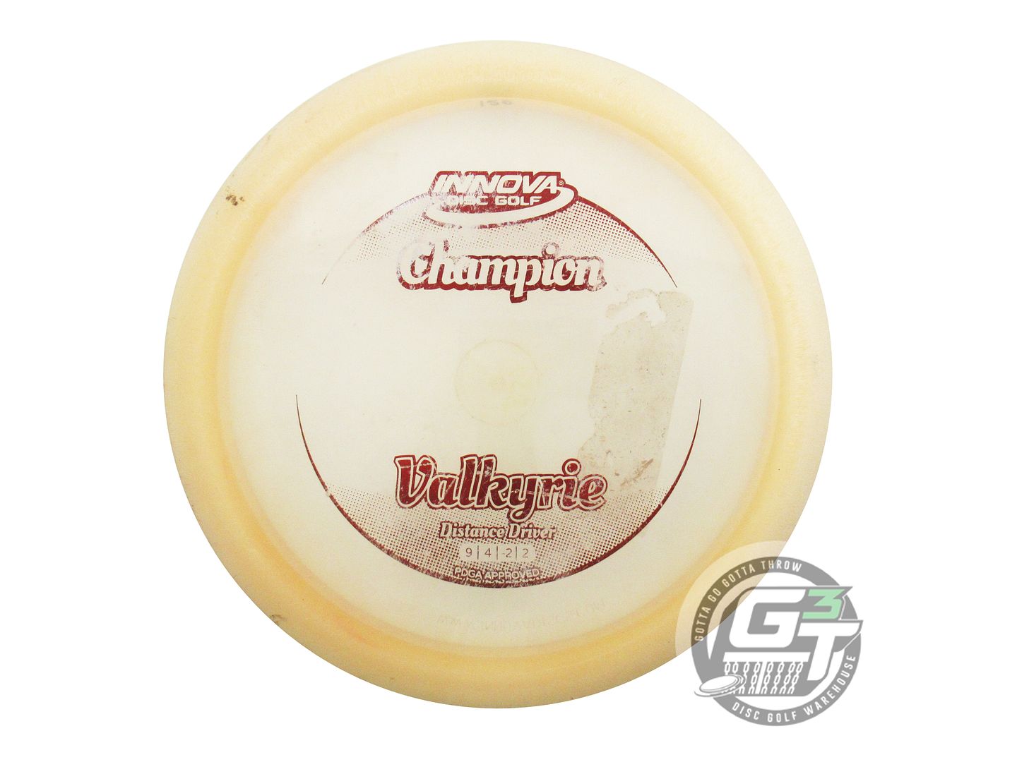 USED Innova Champion Valkyrie 156g Lt. Peach Red Foil Distance Driver Golf Disc