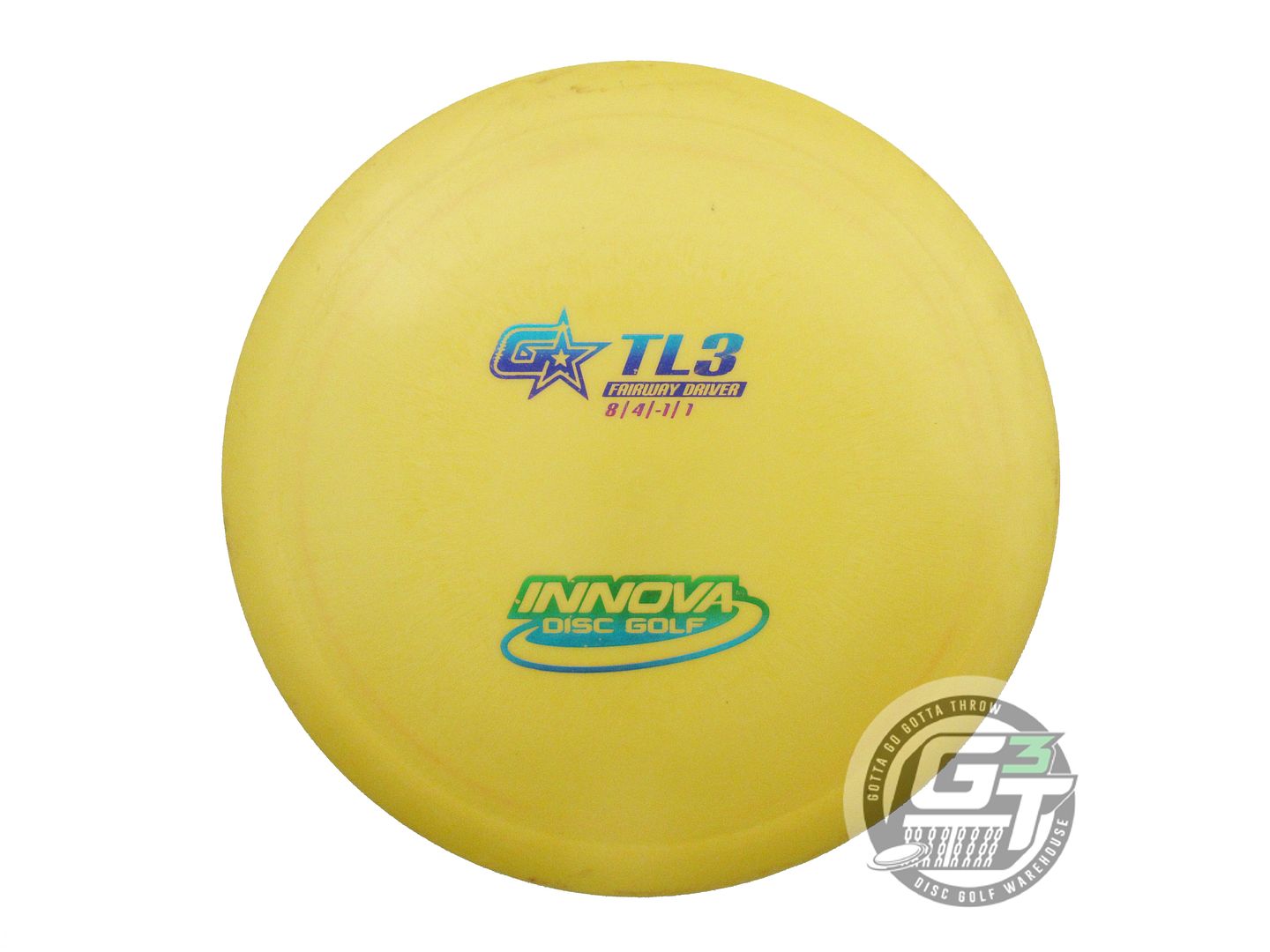 USED Innova GStar TL3 162g Yellow Rainbow Foil Fairway Driver Golf Disc