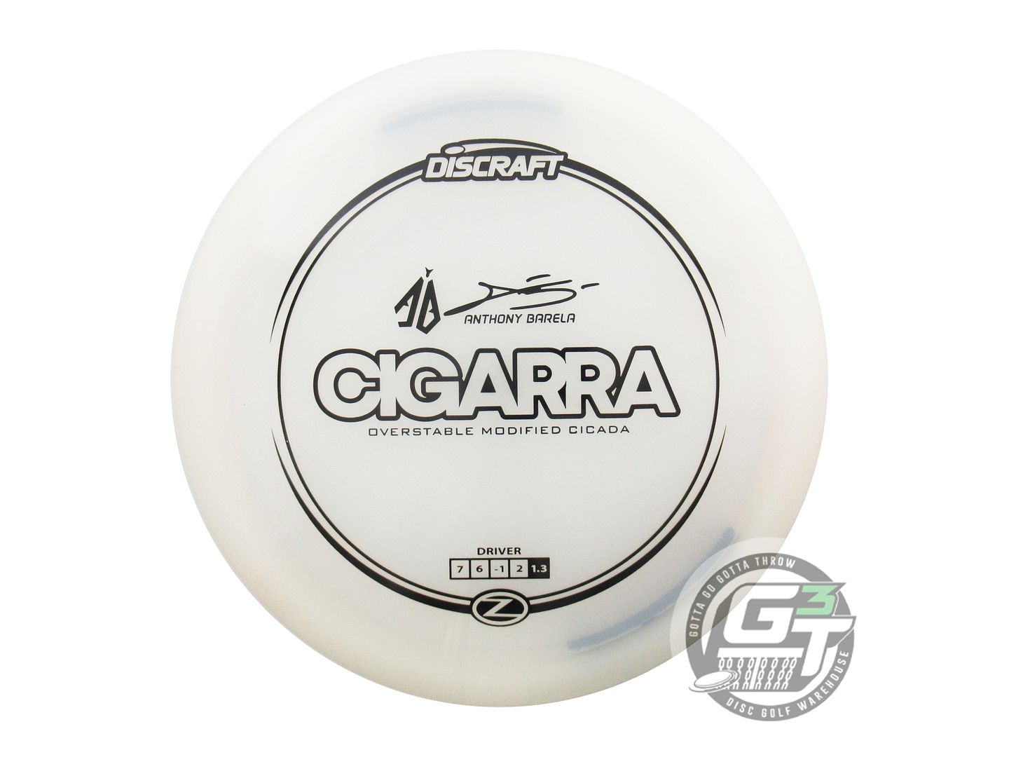 USED Discraft [BARELA] Z Cigarra 167g White Black Stamp Fairway Driver Disc