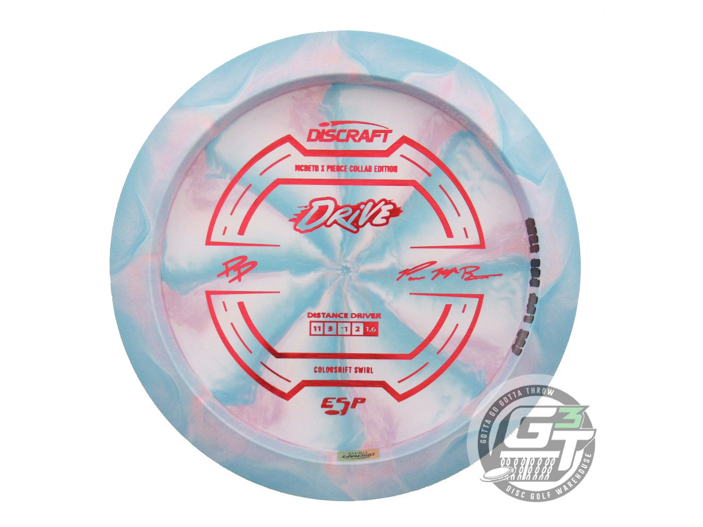 USED Discraft [PIERCE/McBETH] ESP Drive 173g Teal-Pink Distance Driver Golf Disc
