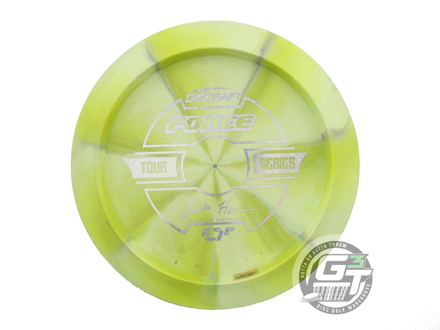 USED Discraft [HANNUM] ESP Force 175g Yellow Rainbow Star Foil Driver Golf Disc