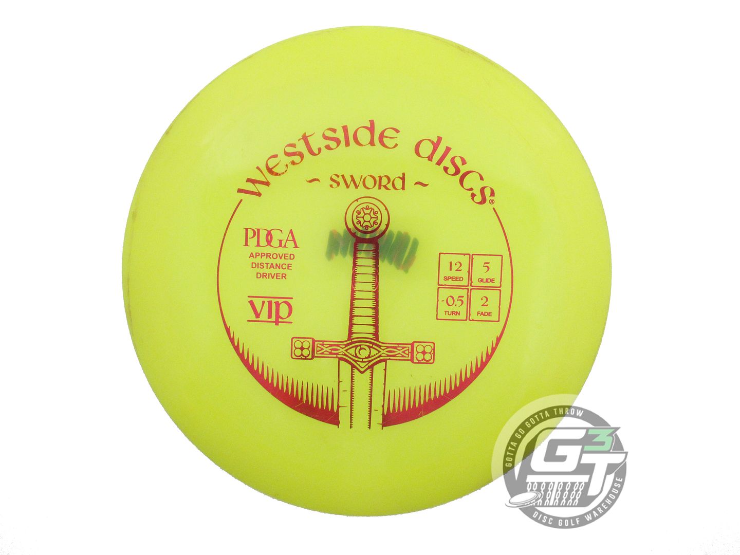 USED Westside Discs VIP Sword 174g Yellow Red Foil Distance Driver Golf Disc