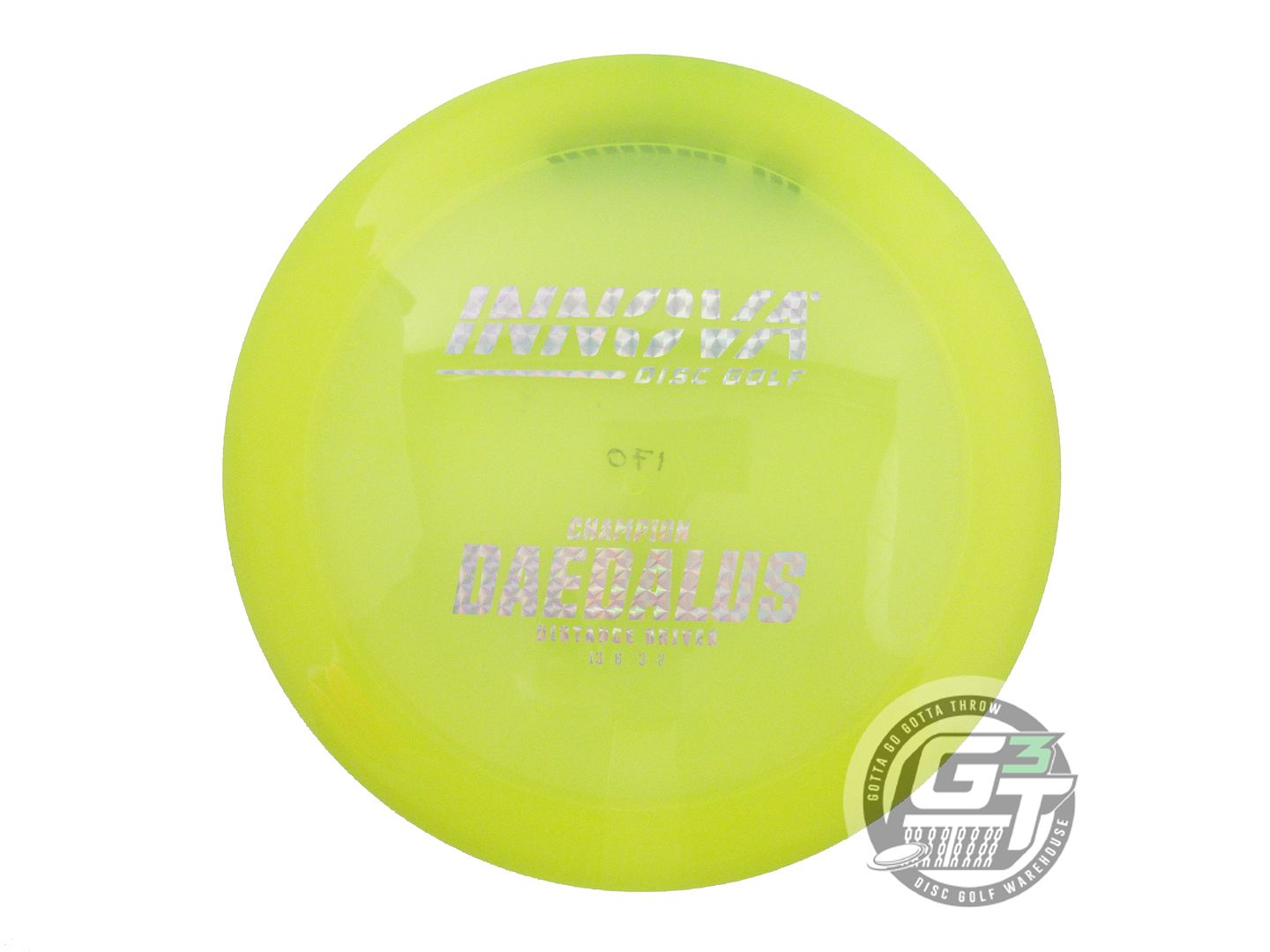 USED Innova Champion Daedalus 170g Yellow Silver Prism Foil Distance Driver Disc