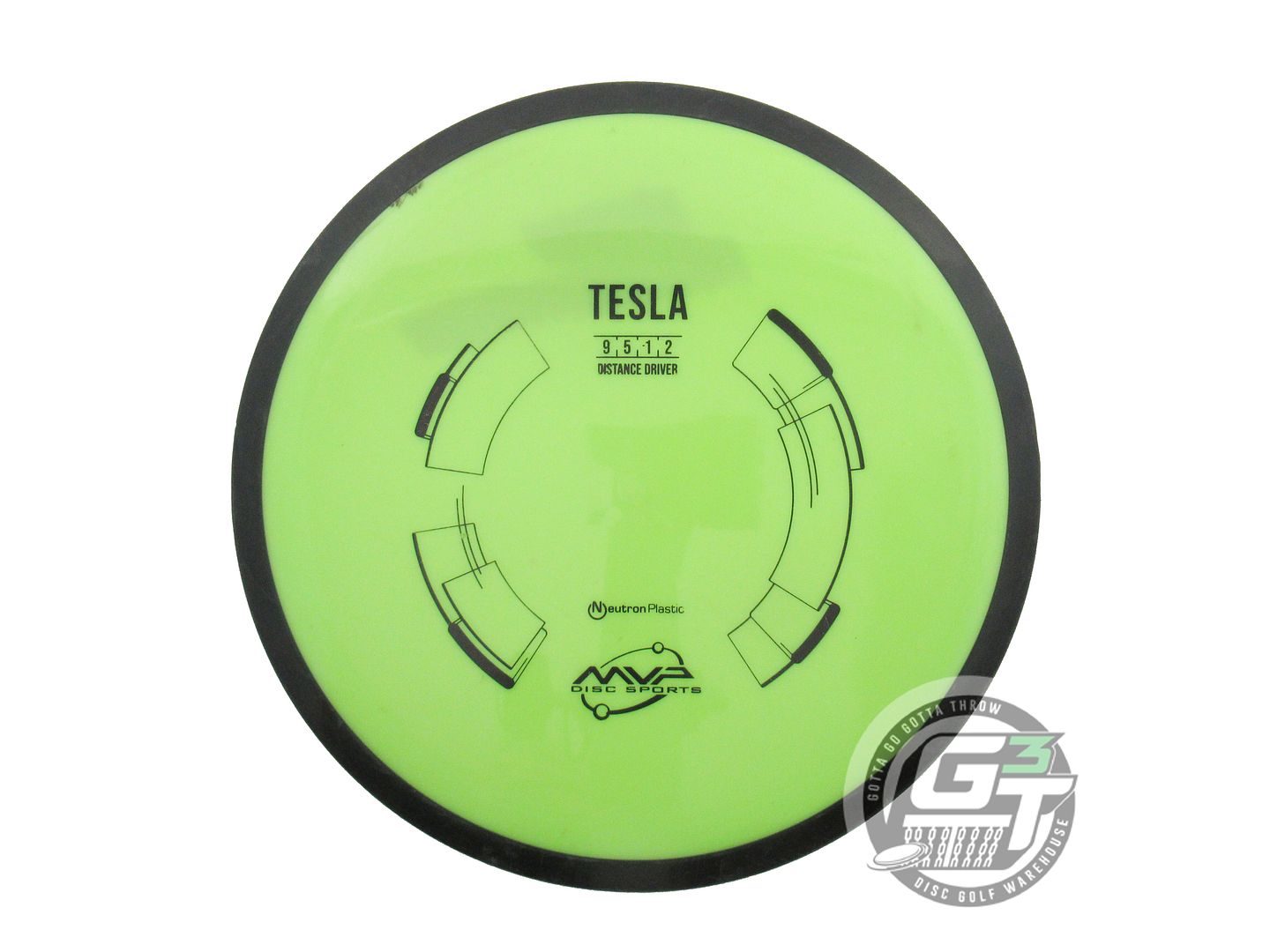 USED MVP Disc Sports Neutron Tesla 172g Lime Distance Driver Golf Disc