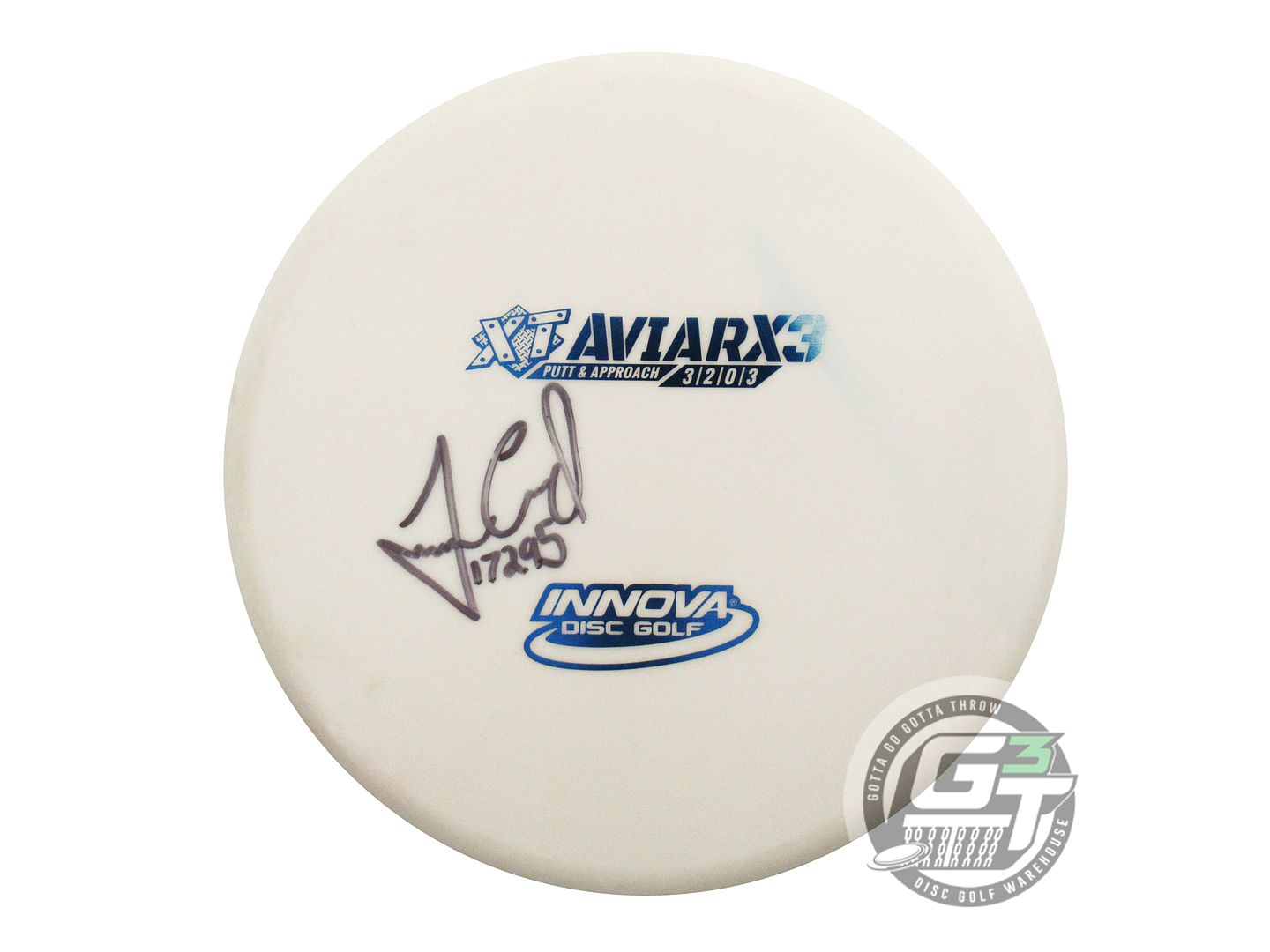 USED Innova XT AviarX3 177g White Blue Foil CONRAD SIGNED Putter Golf Disc