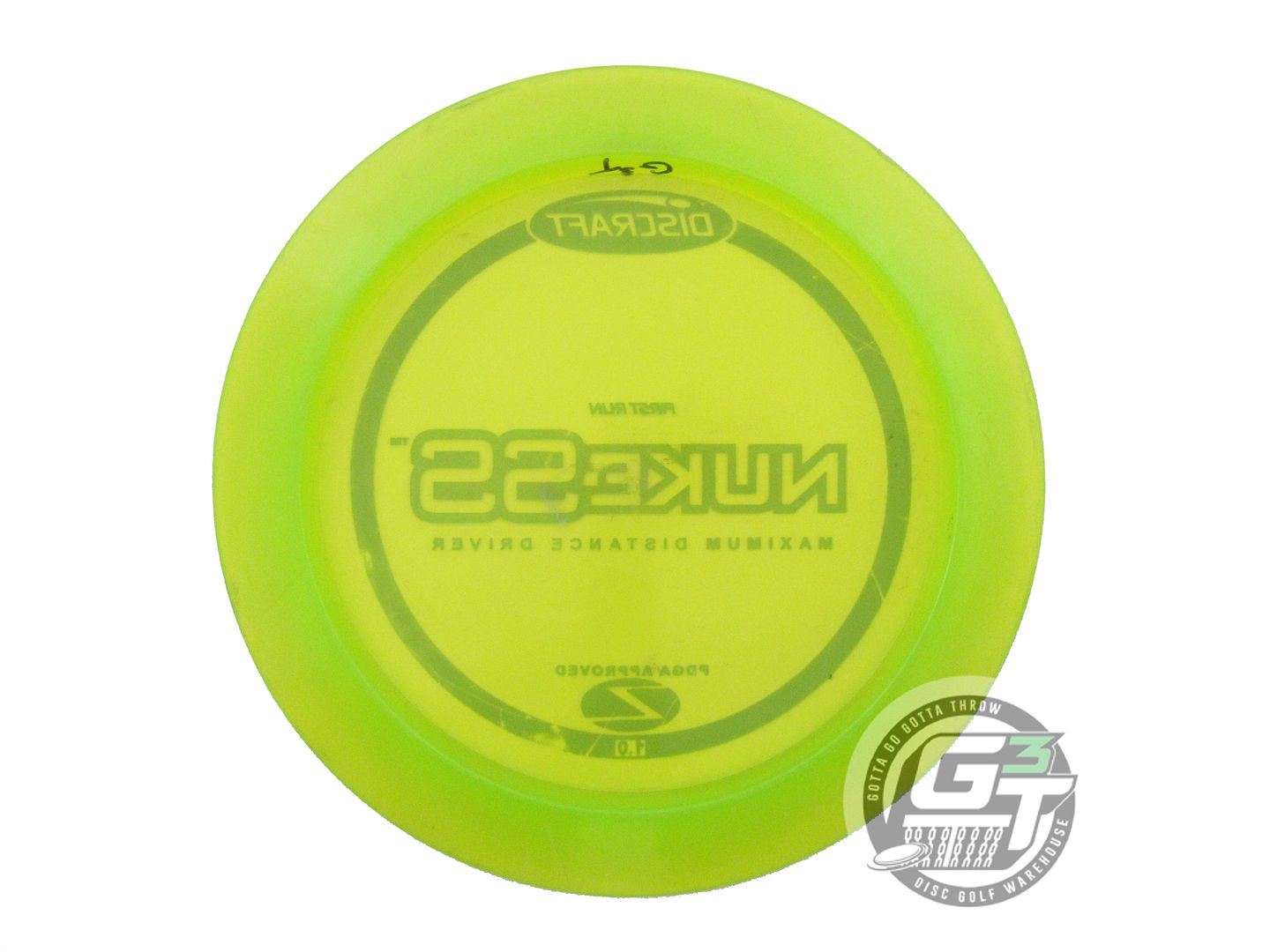 USED Discraft FIRST RUN Z Nuke SS 169g Lime Silver Foil Distance Driver Disc