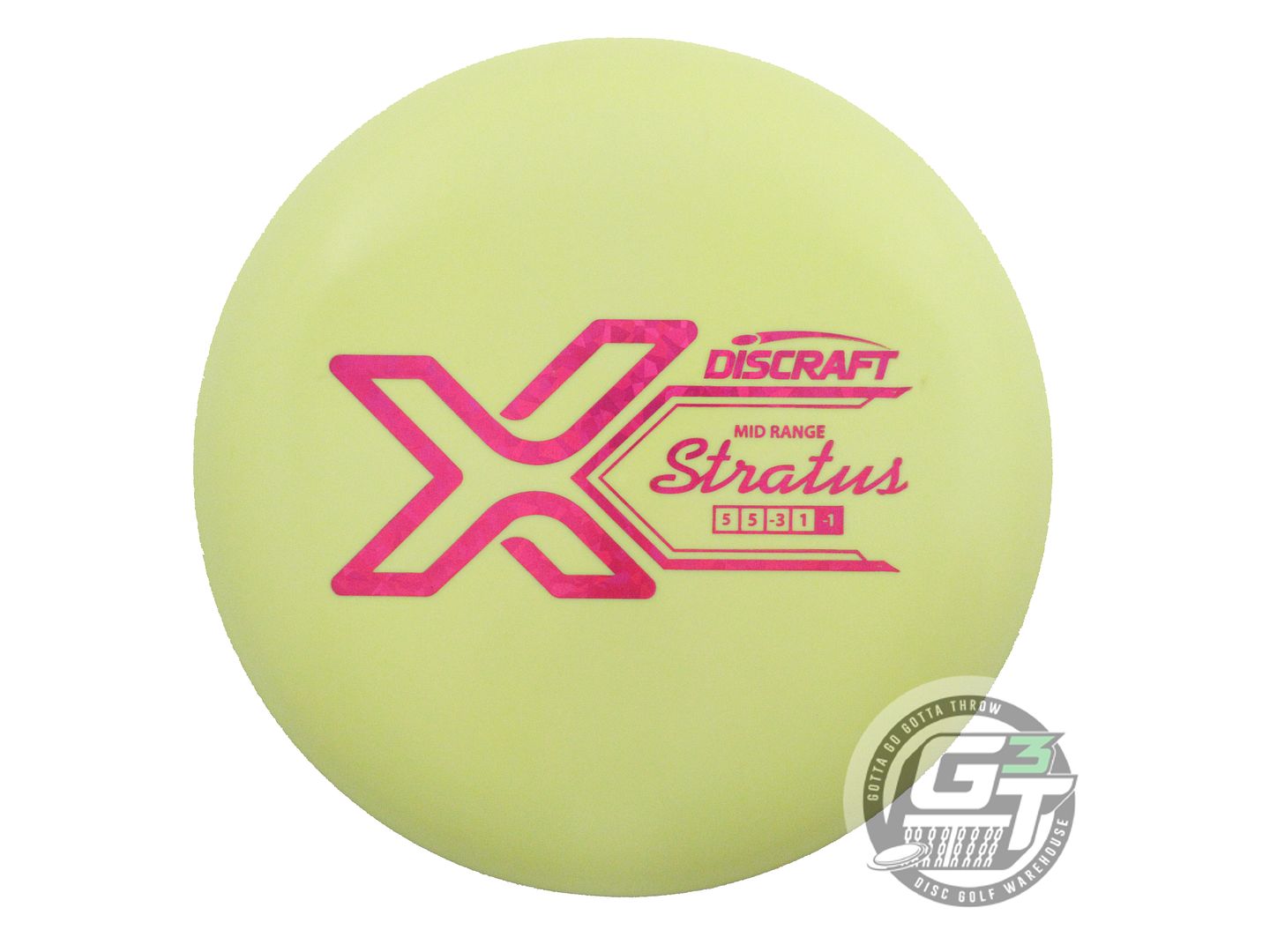 USED Discraft X Stratus 172g Yellow Magenta Shatter Foil Fairway Driver Disc