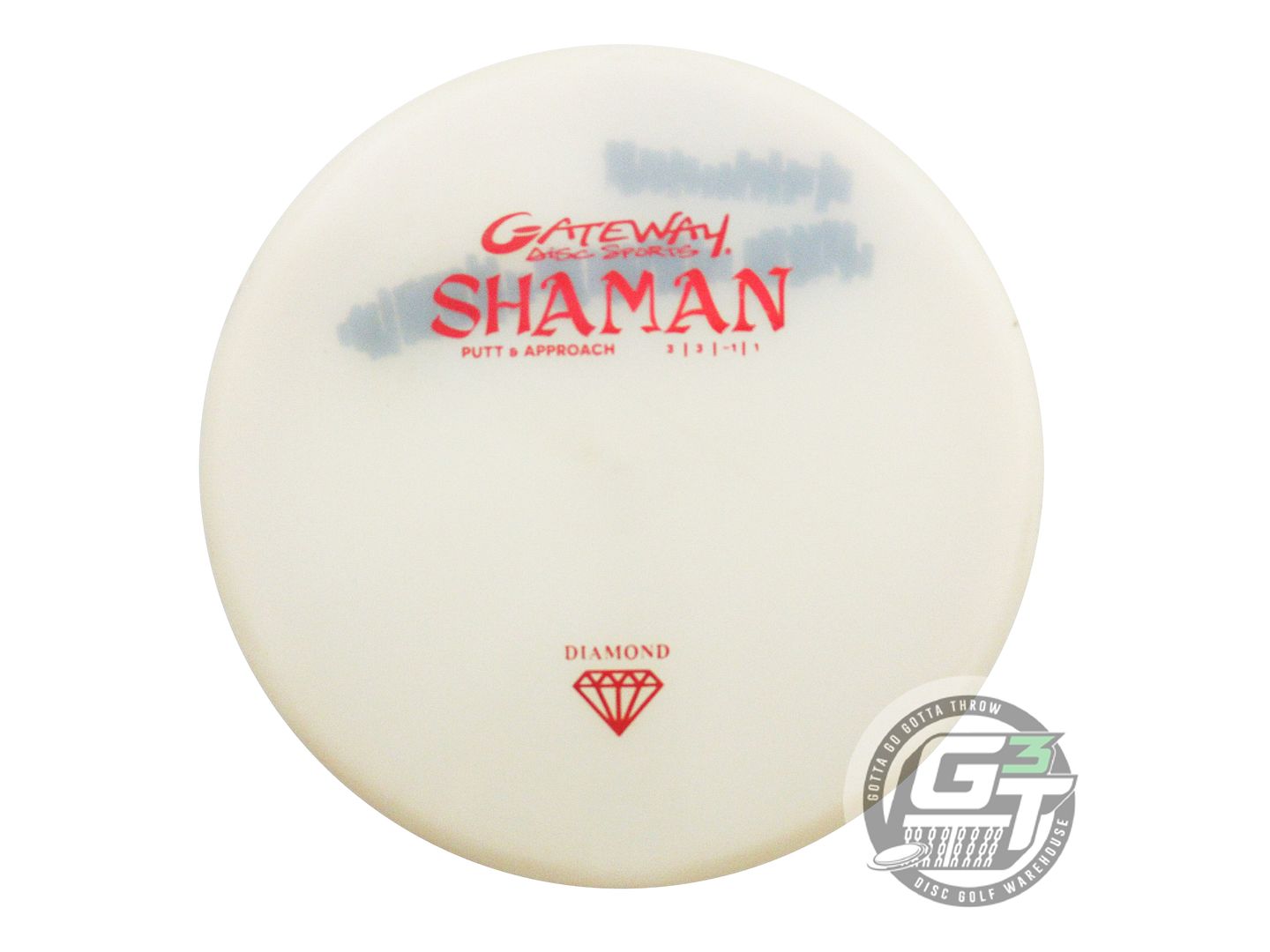 USED Gateway Diamond Shaman 172g White Red Foil Putter Golf Disc