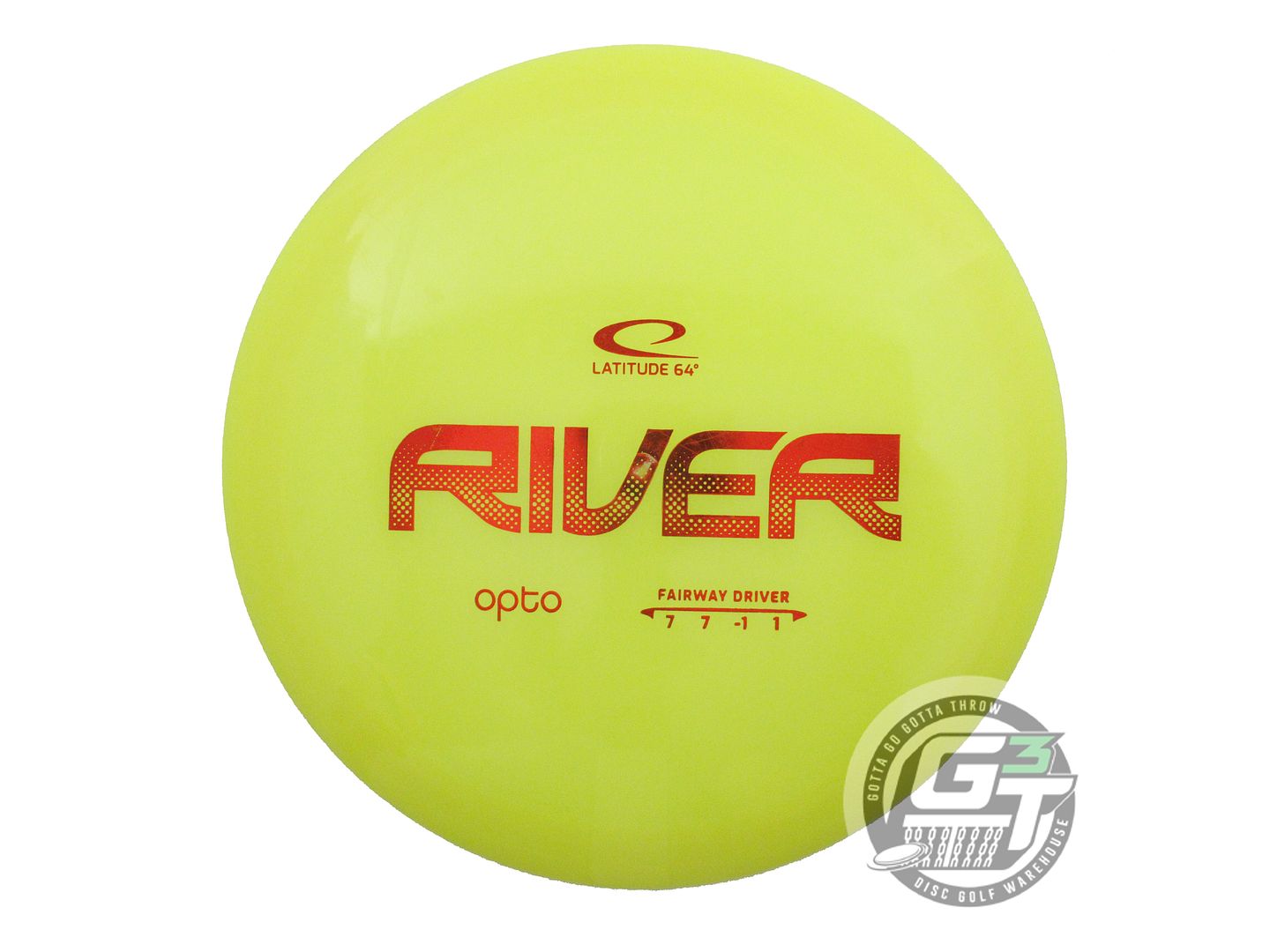 USED Latitude 64 Opto River 173g Yellow Red Foil Fairway Driver Golf Disc