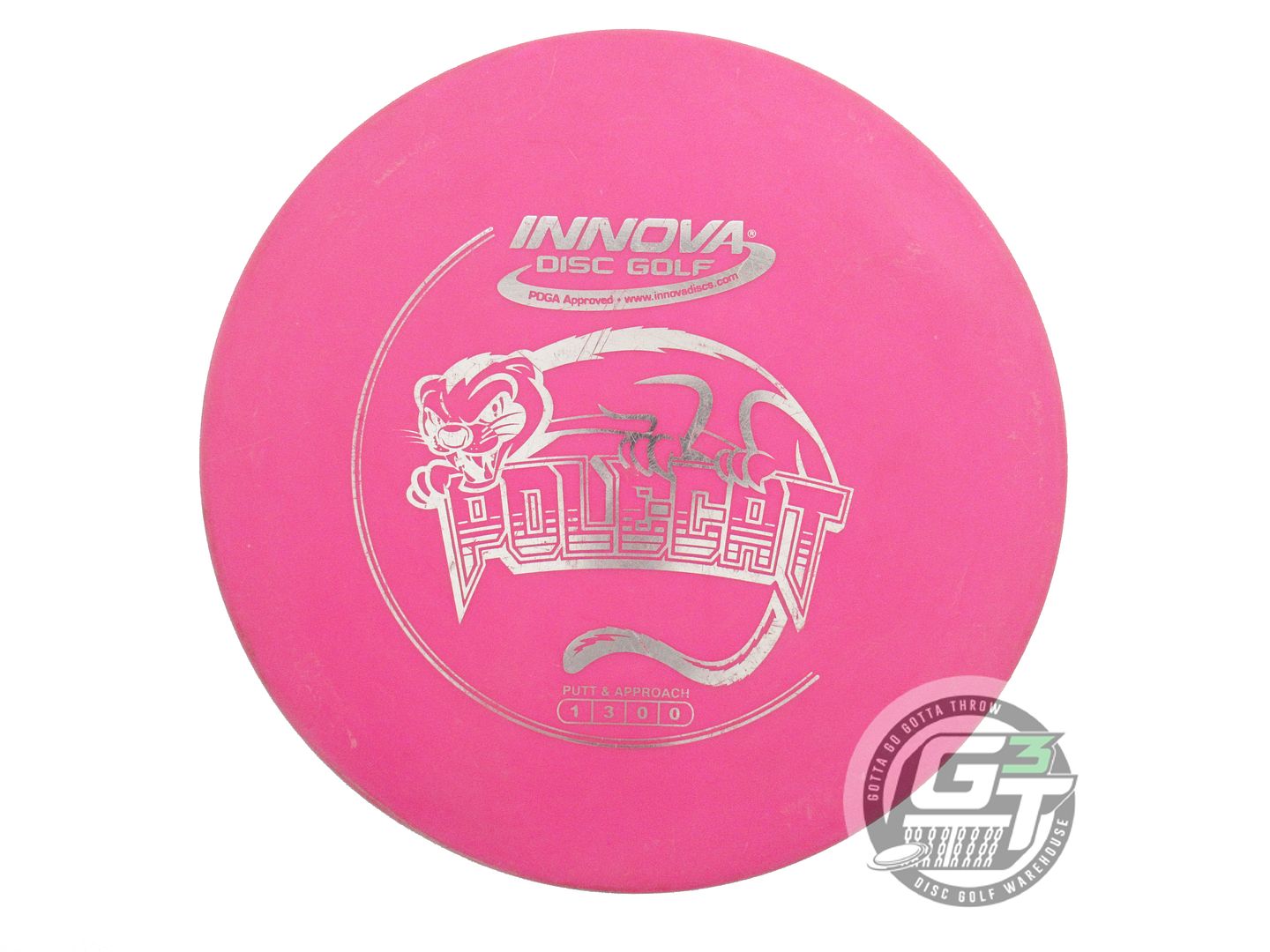 USED Innova DX Polecat 177g Hot Pink Silver Foil Putter Golf Disc