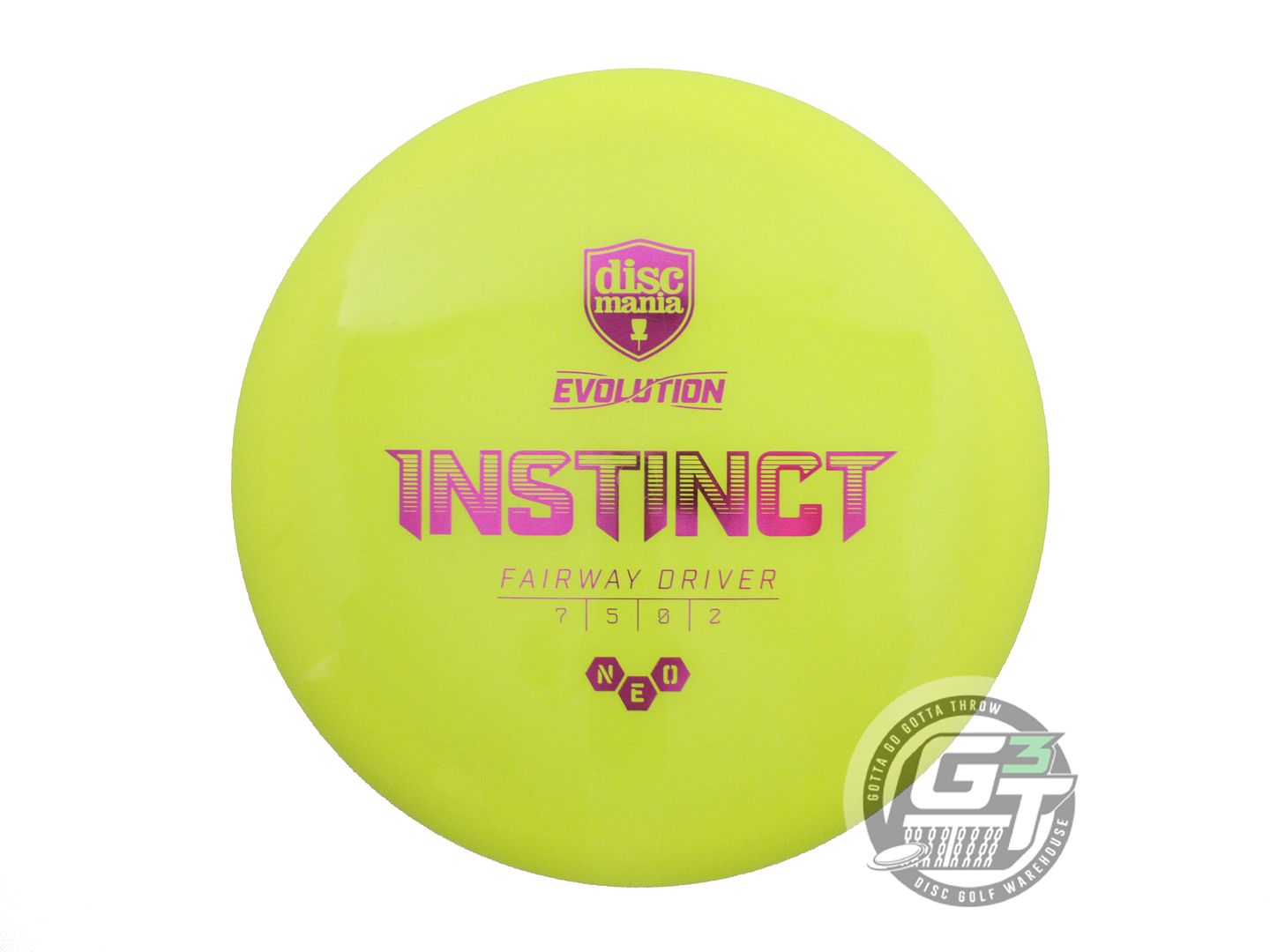 USED DiscMania Neo Instinct 173g Yellow Purple Foil Fairway Driver Golf Disc