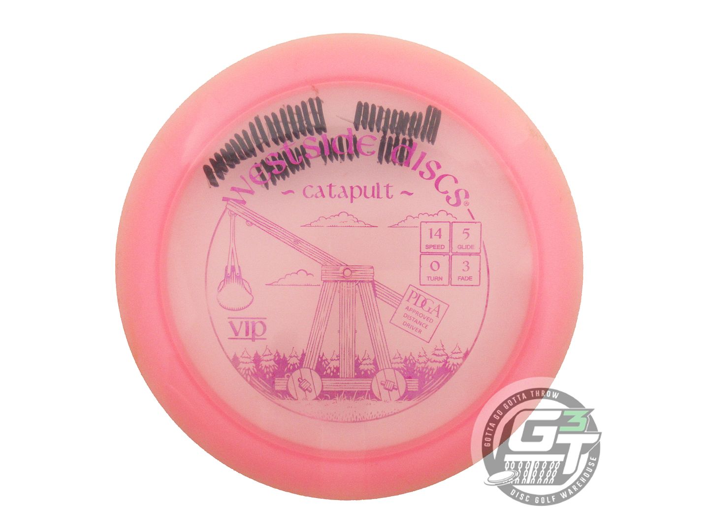 USED Westside Discs VIP Catapult 174g Pink Magenta Foil Distance Driver Disc