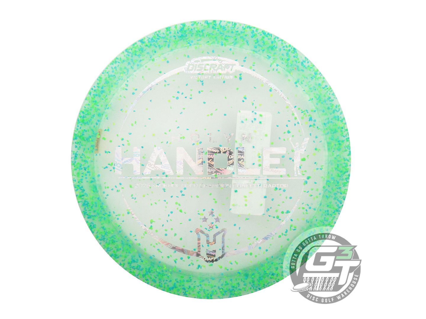 Discraft Limited Edition Victory Edition 2025 Krokhol Open Champion Holyn Handley Confetti Elite Z Raptor Distance Driver Golf Disc (Individually Listed)