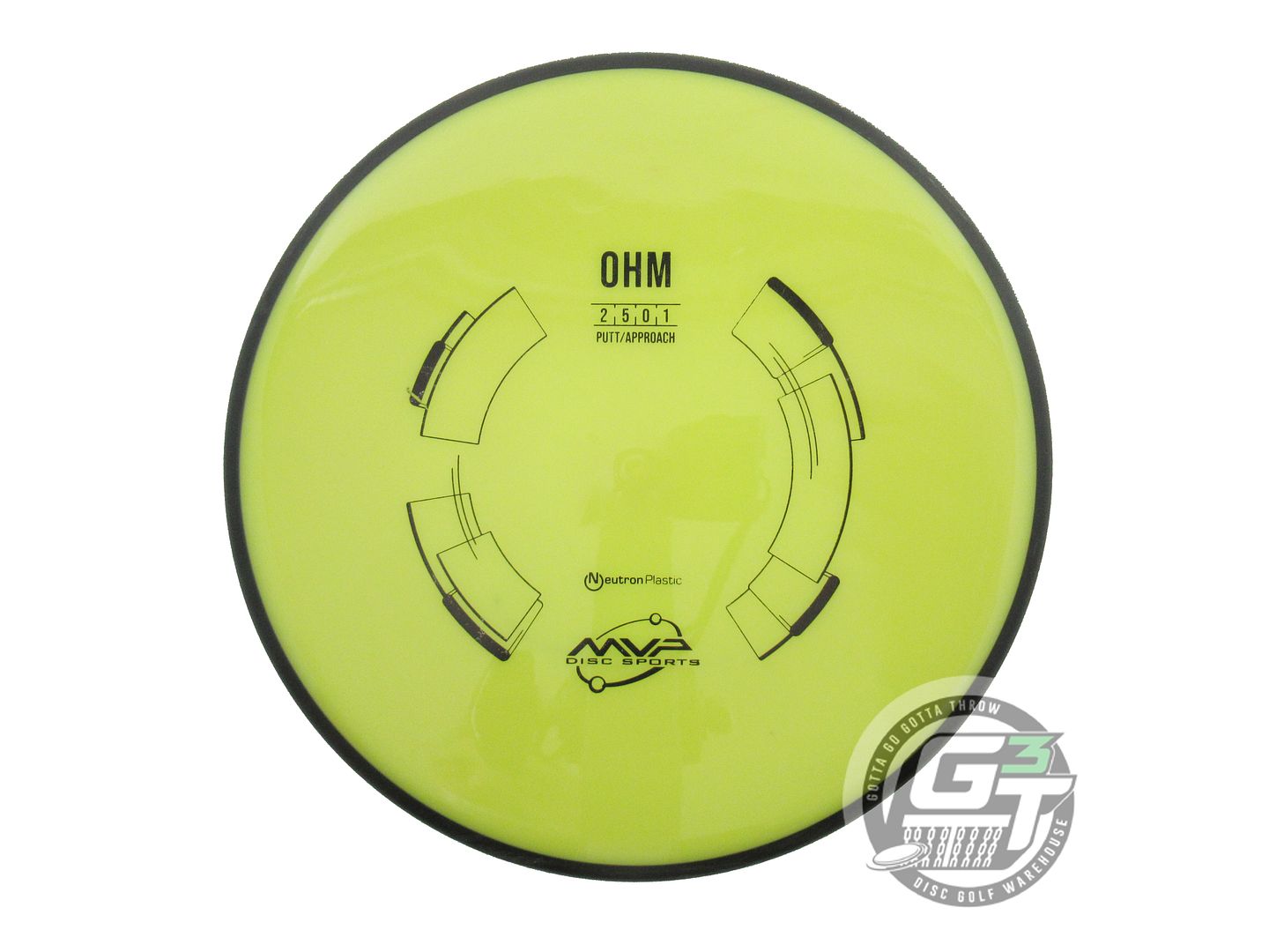 USED MVP Disc Sports Neutron Ohm 172g Yellow Putter Golf Disc