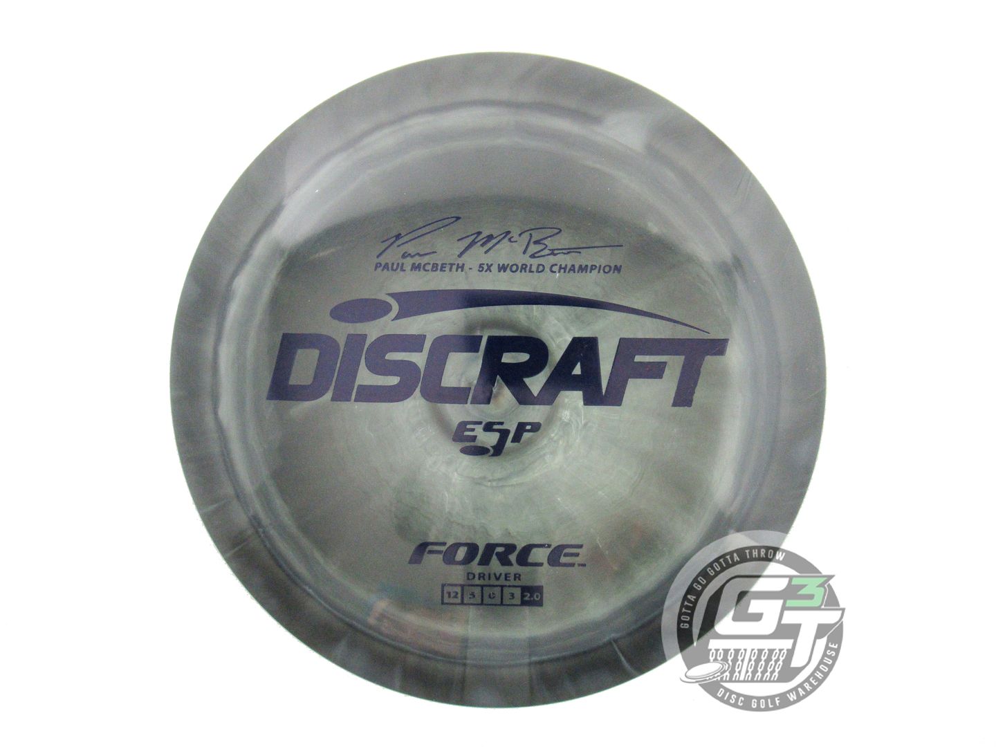 USED Discraft [McBETH] ESP Force 175g Gray Blue Stamp Distance Driver Golf Disc