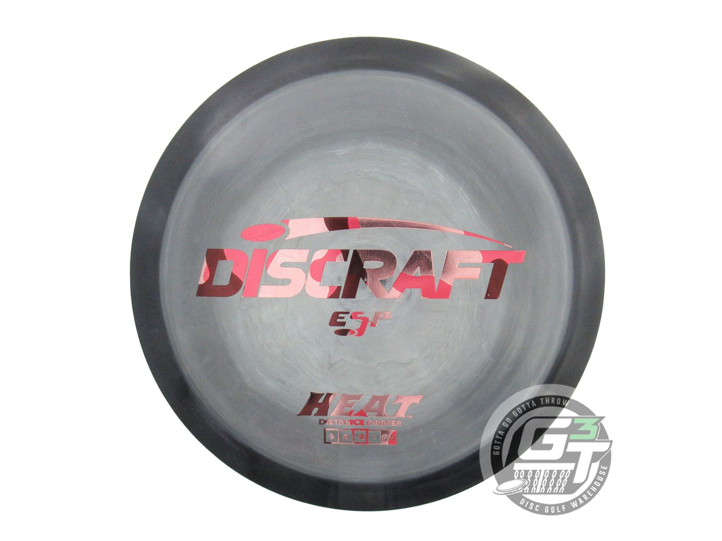 USED Discraft ESP Heat 175g Gray Pink Camo Foil Distance Driver Golf Disc